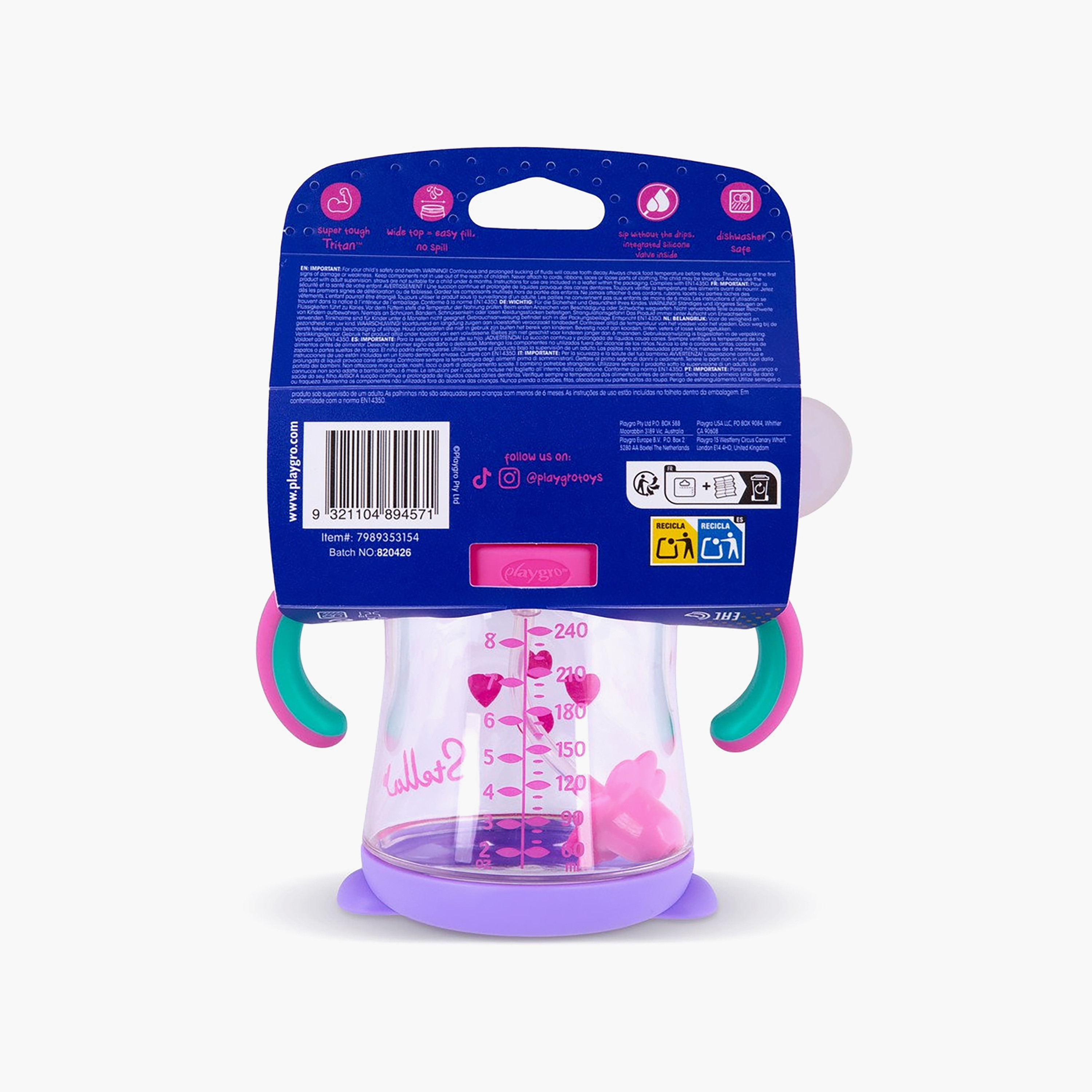 Playgro Straw Sippy Cup with Handle, 240 ml-baby-feeding-mealtimeessentials-image-8