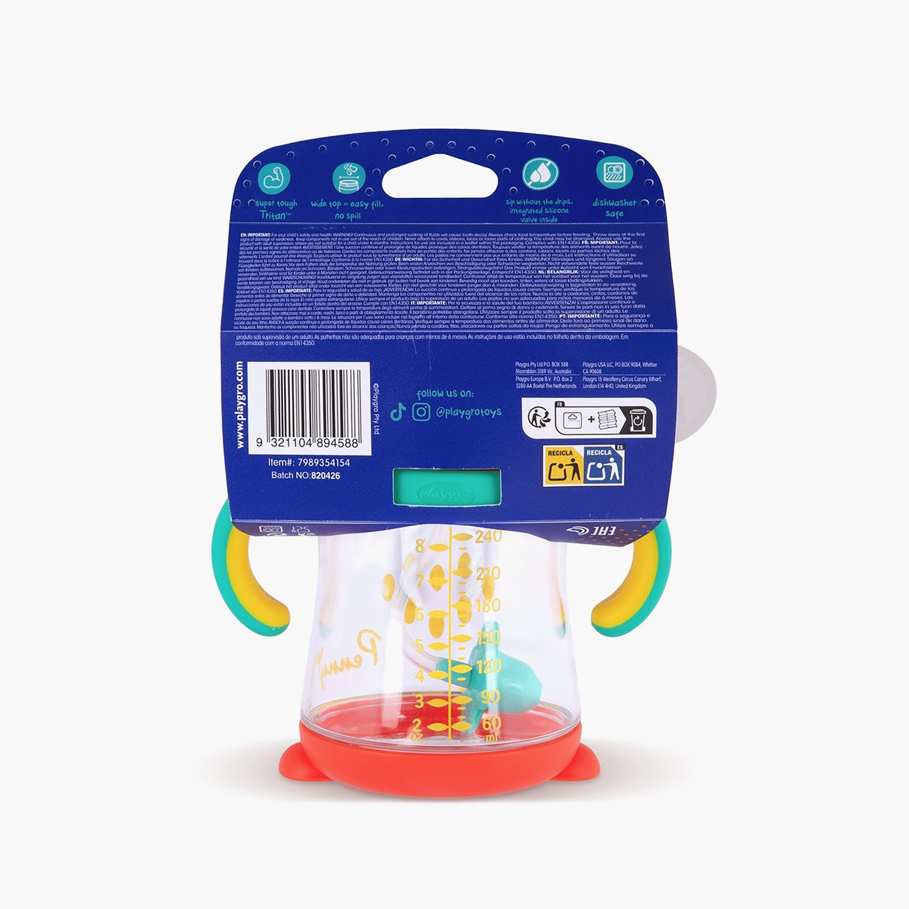 Playgro Straw Sippy Cup with Handle, 240 ml-baby-feeding-mealtimeessentials-image-5