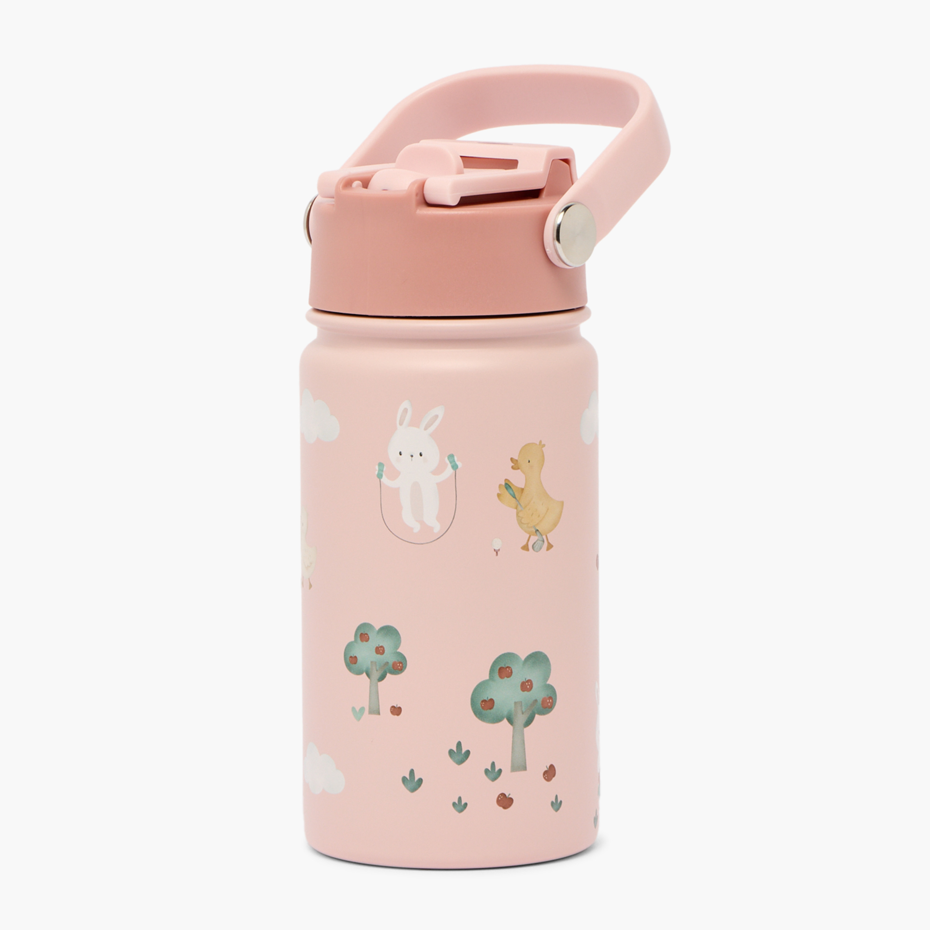 قارورة مياه من الستانلس ستيل بطبعة مع فوهة قابلة للفتح ومقبض حمل من جيجلز - 300 مل-school-waterbottles-image-1