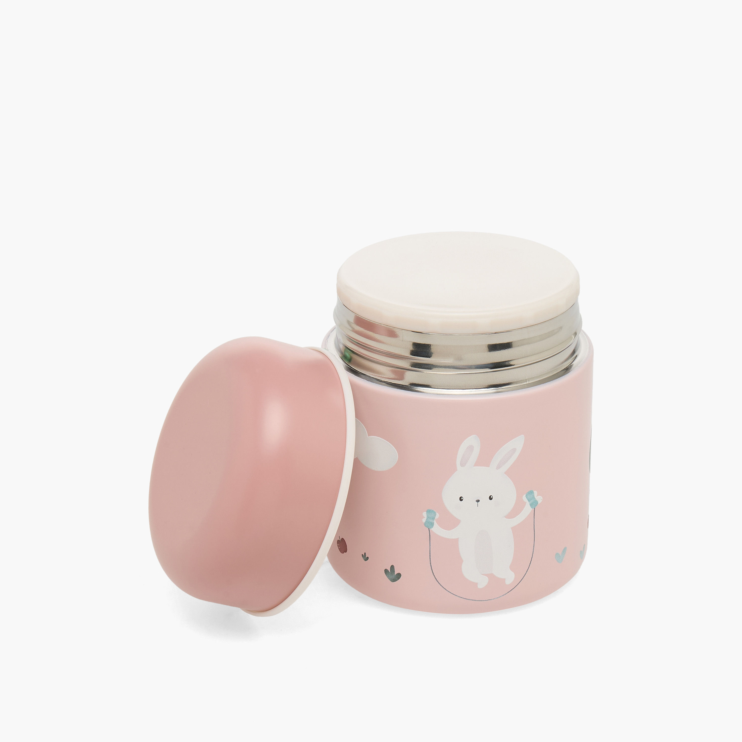 Giggles Bunny Print Food Jar for Girls with Screw Lid - 290 ml-school-lunchessentials-lunchboxes-image-2