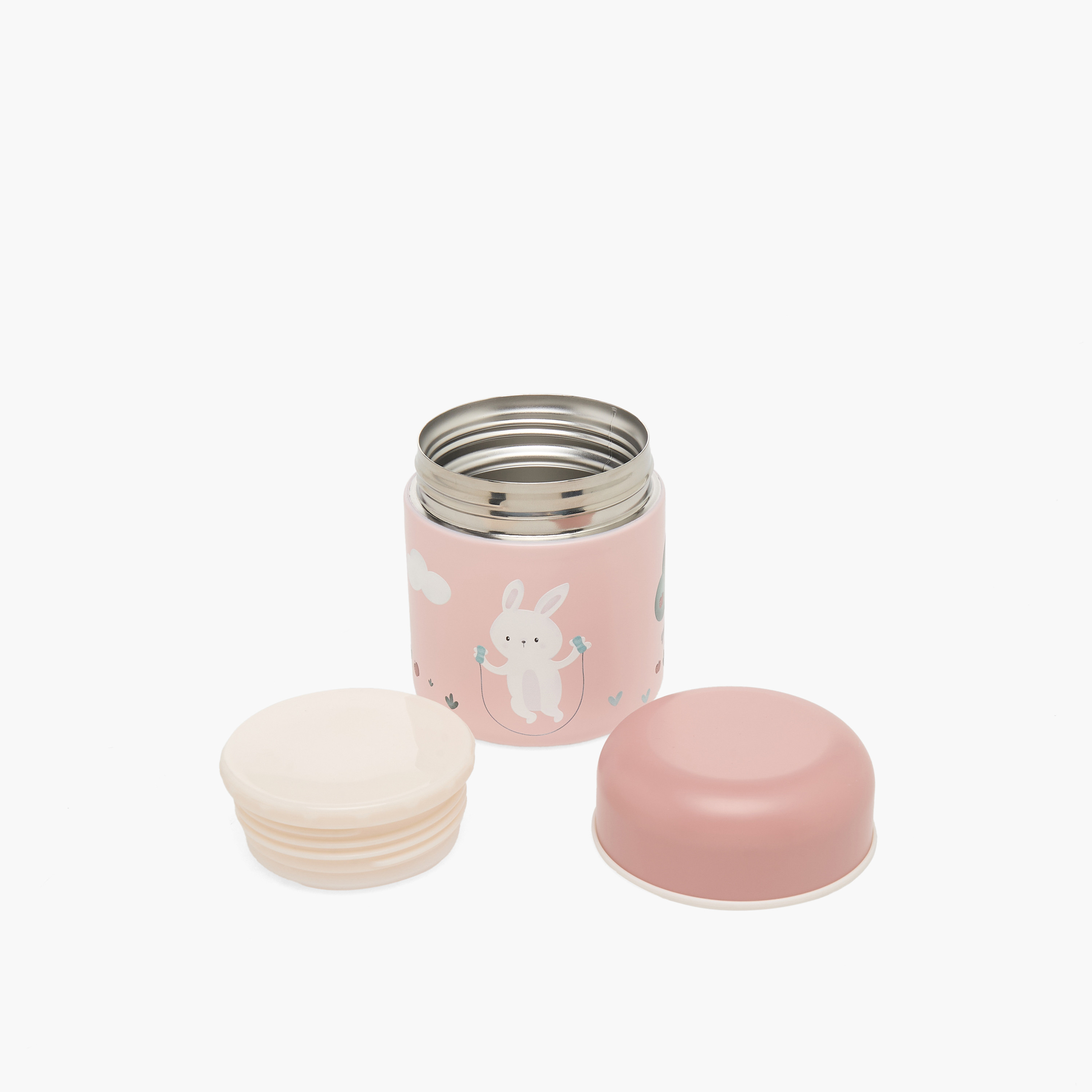 Giggles Bunny Print Food Jar for Girls with Screw Lid - 290 ml-school-lunchessentials-lunchboxes-image-5