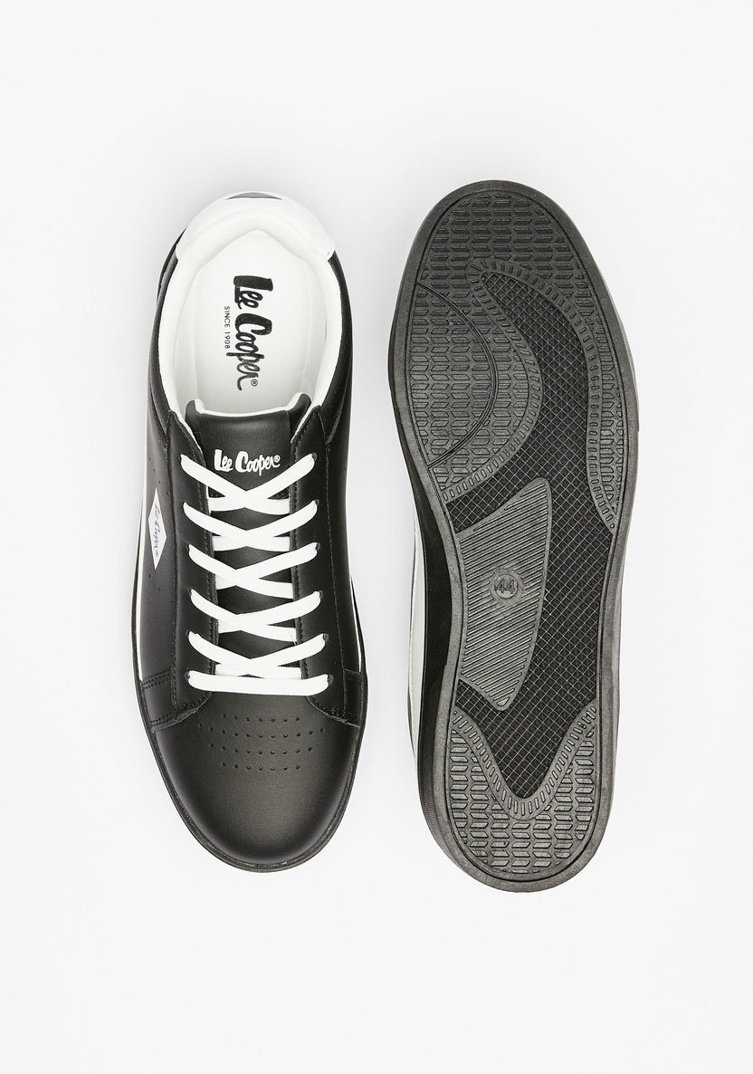 Lee Cooper Men's Perforated Sneakers with Lace-Up Closure-Men%27s Sneakers-image-3