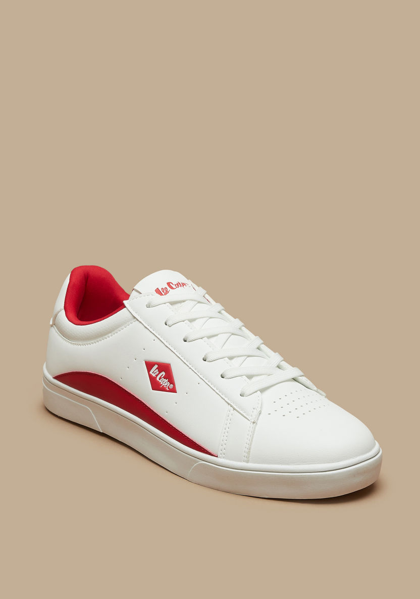 Lee Cooper Men's Perforated Sneakers with Lace-Up Closure-Men%27s Sneakers-image-0