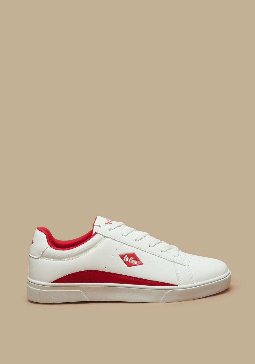 Lee Cooper Men's Perforated Sneakers with Lace-Up Closure-Men%27s Sneakers-image-2