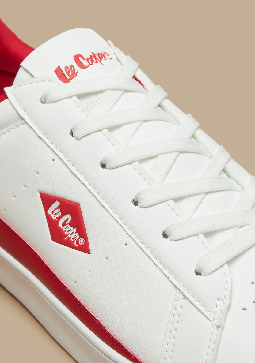 Lee Cooper Men's Perforated Sneakers with Lace-Up Closure-Men%27s Sneakers-image-4