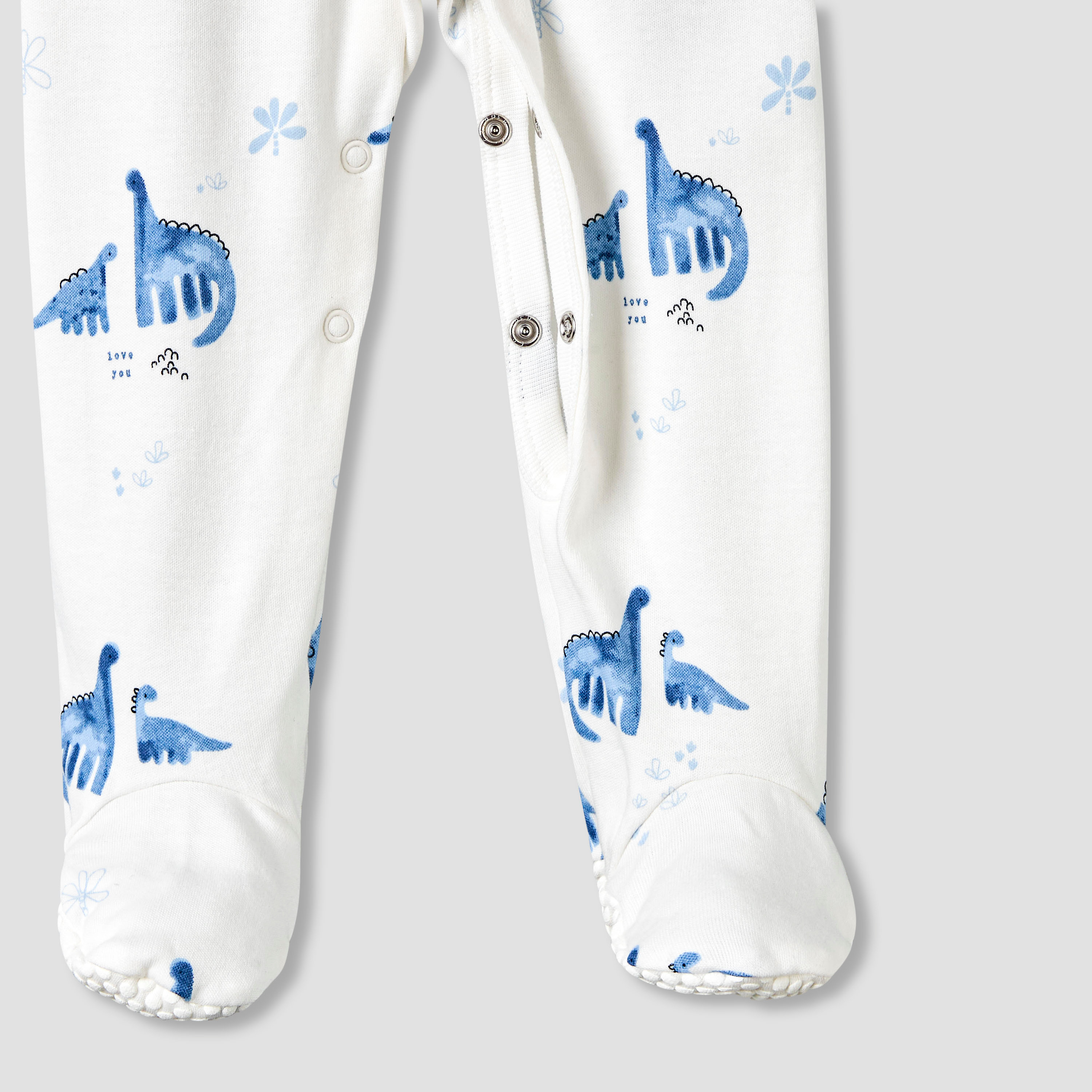Pack of 3 Juniors Cotton Round Neck Long Sleeve Sleepsuit with Snap Button Closure-baby-boys-clothing-nightwear-sleepsuits-image-7