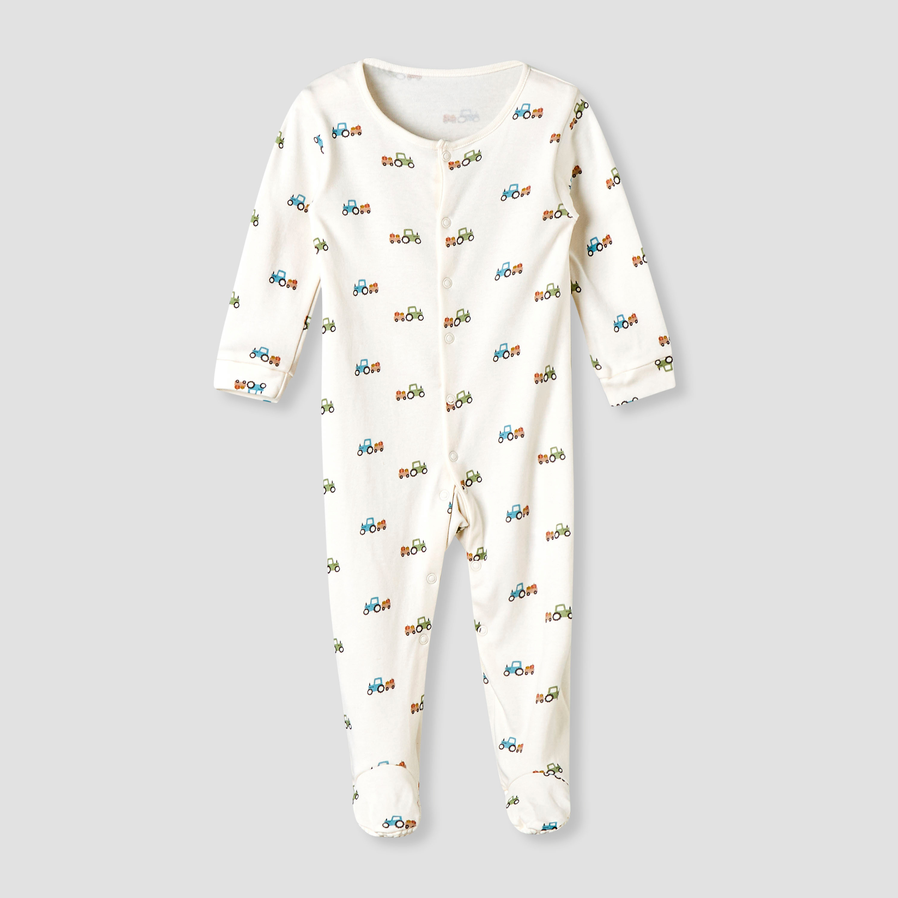 Pack of 3 Juniors Cotton Round Neck Long Sleeve Sleepsuit with Snap Button Closure-baby-boys-clothing-nightwear-sleepsuits-image-4