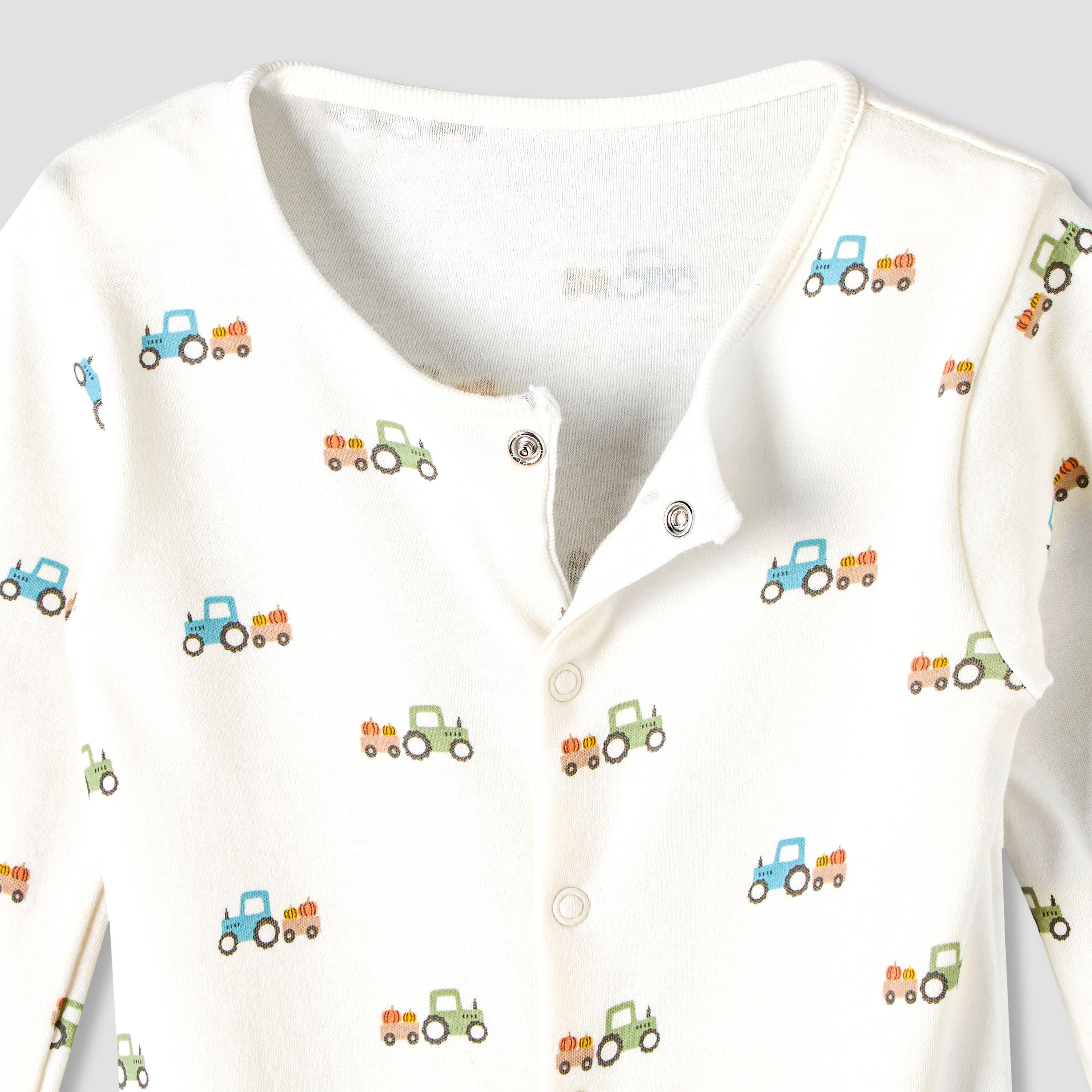 Pack of 3 Juniors Cotton Round Neck Long Sleeve Sleepsuit with Snap Button Closure-baby-boys-clothing-nightwear-sleepsuits-image-5