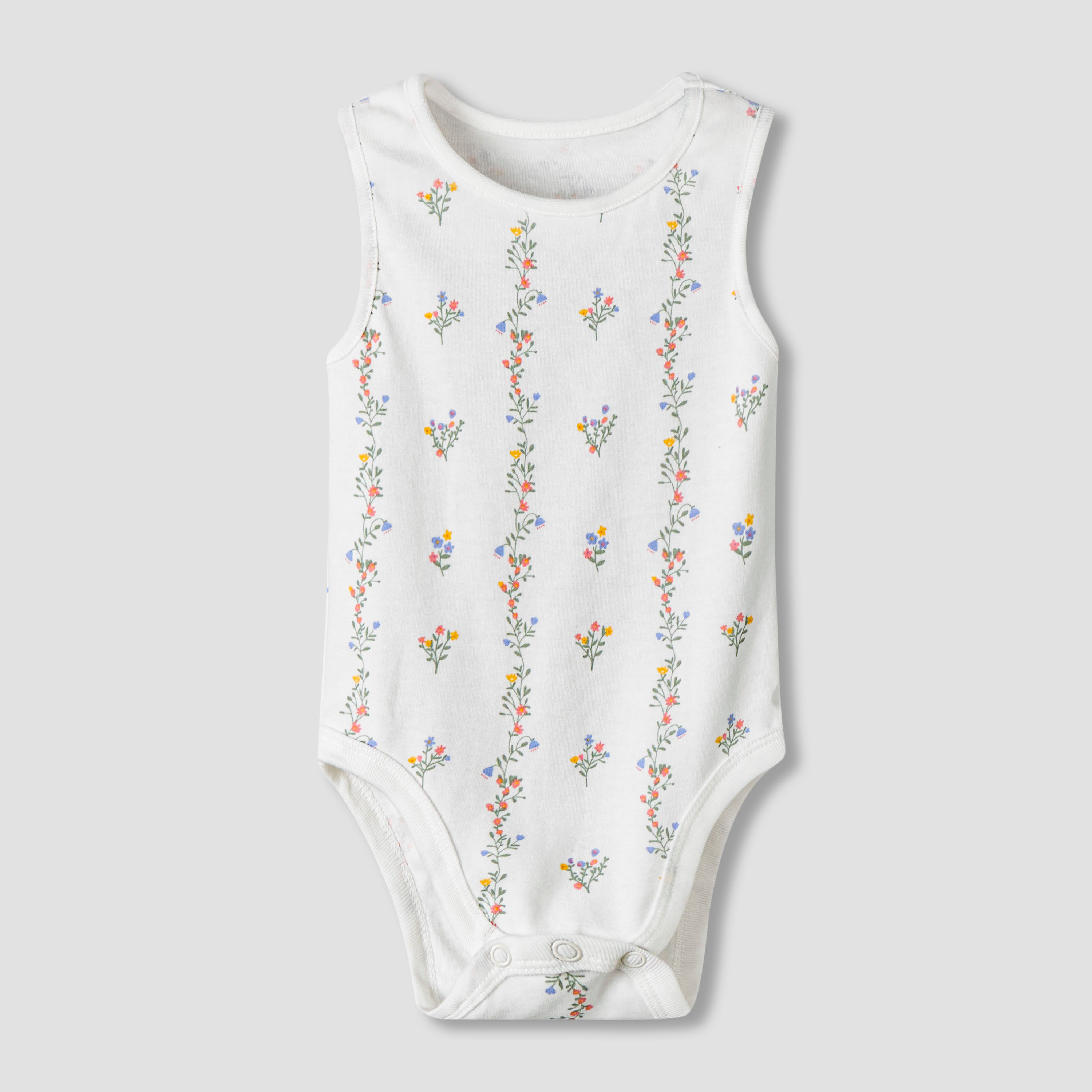 Pack of 7 Juniors Cotton Round Neck Sleeveless Bodysuit with Floral Print-baby-girls-clothing-bodysuits-image-7