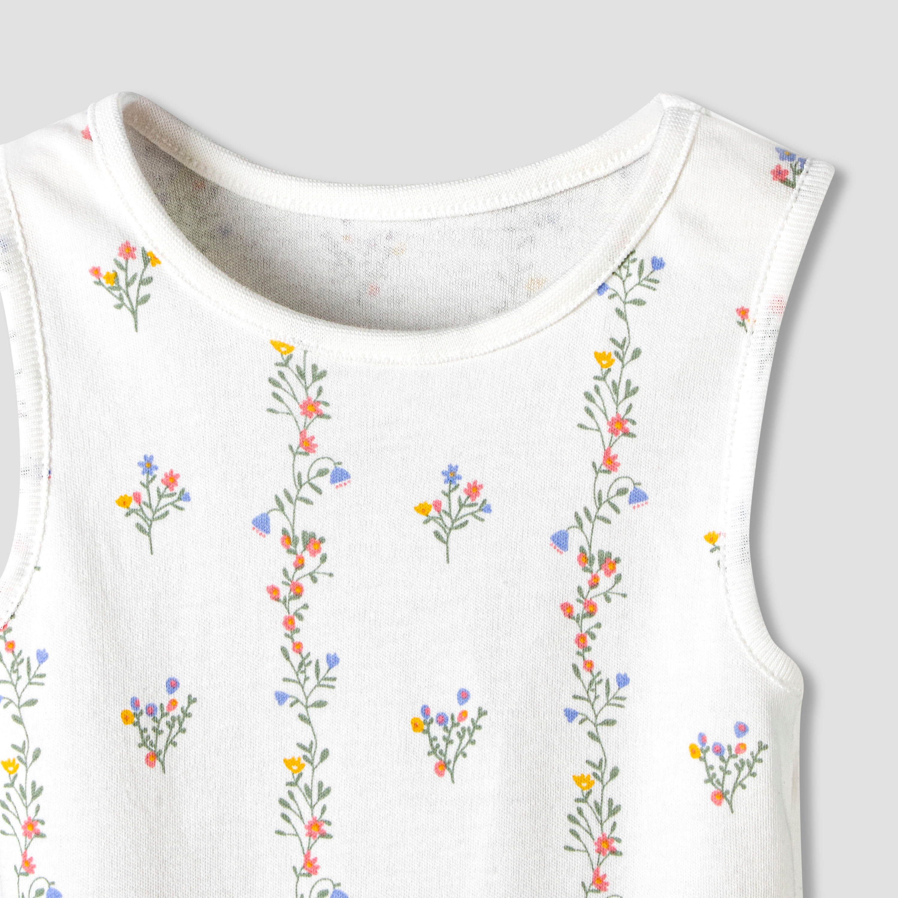 Pack of 7 Juniors Cotton Round Neck Sleeveless Bodysuit with Floral Print-baby-girls-clothing-bodysuits-image-8