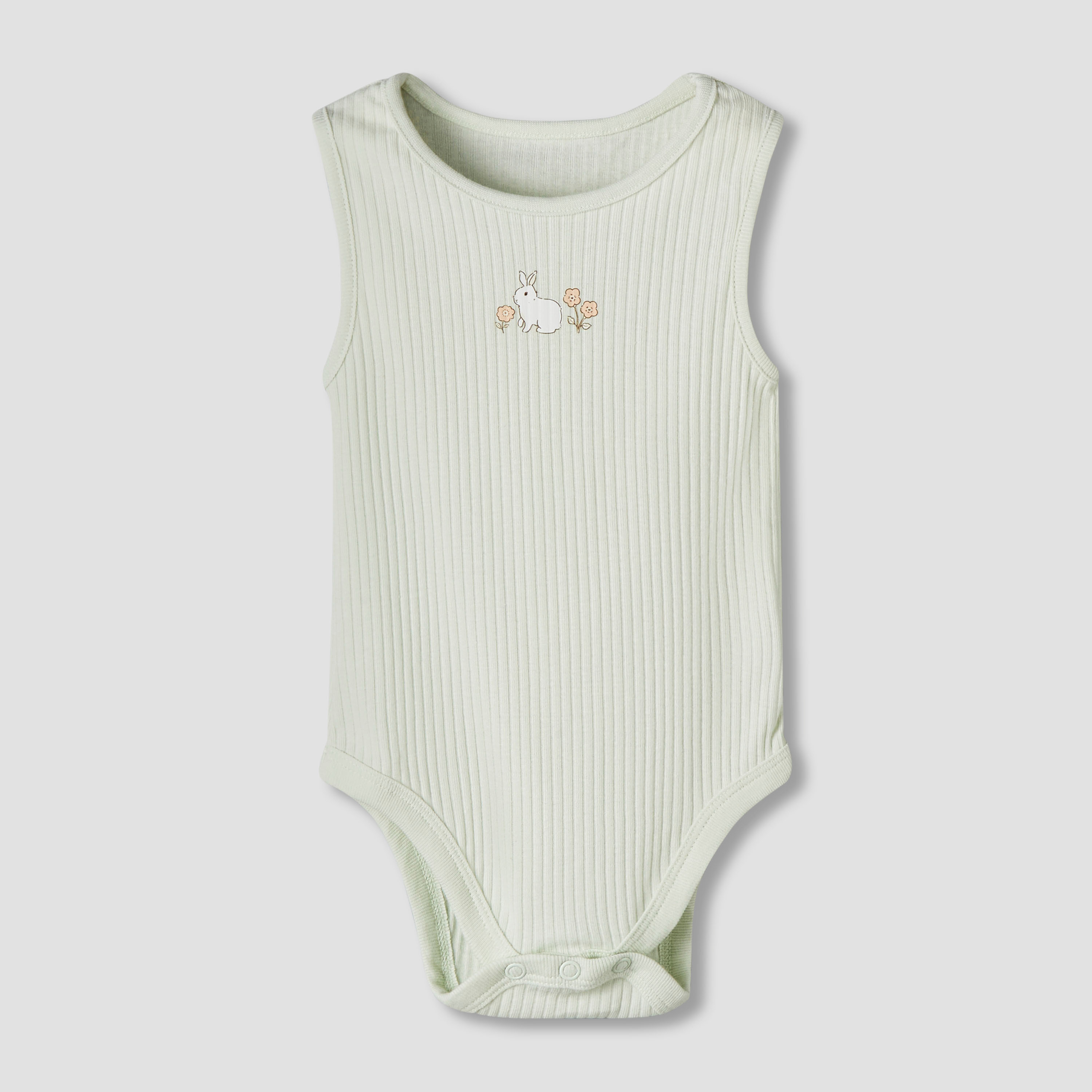 Pack of 7 Juniors Cotton Sleeveless Bodysuit with Floral Bunny Print-baby-girls-clothing-bodysuits-image-6