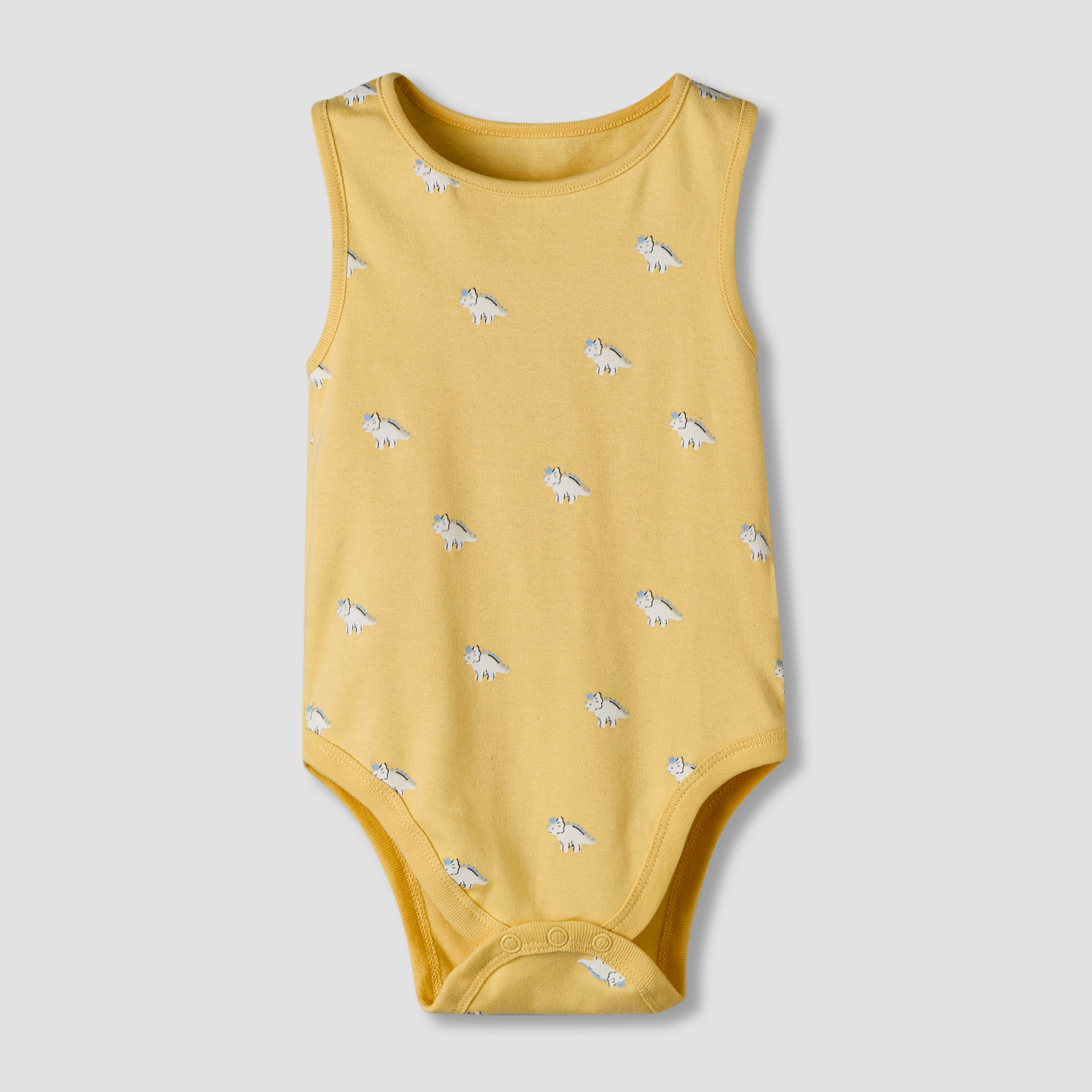Pack of 7 Juniors Cotton Round Neck Sleeveless Bodysuit with Dinosaur Print-baby-boys-clothing-bodysuits-image-3
