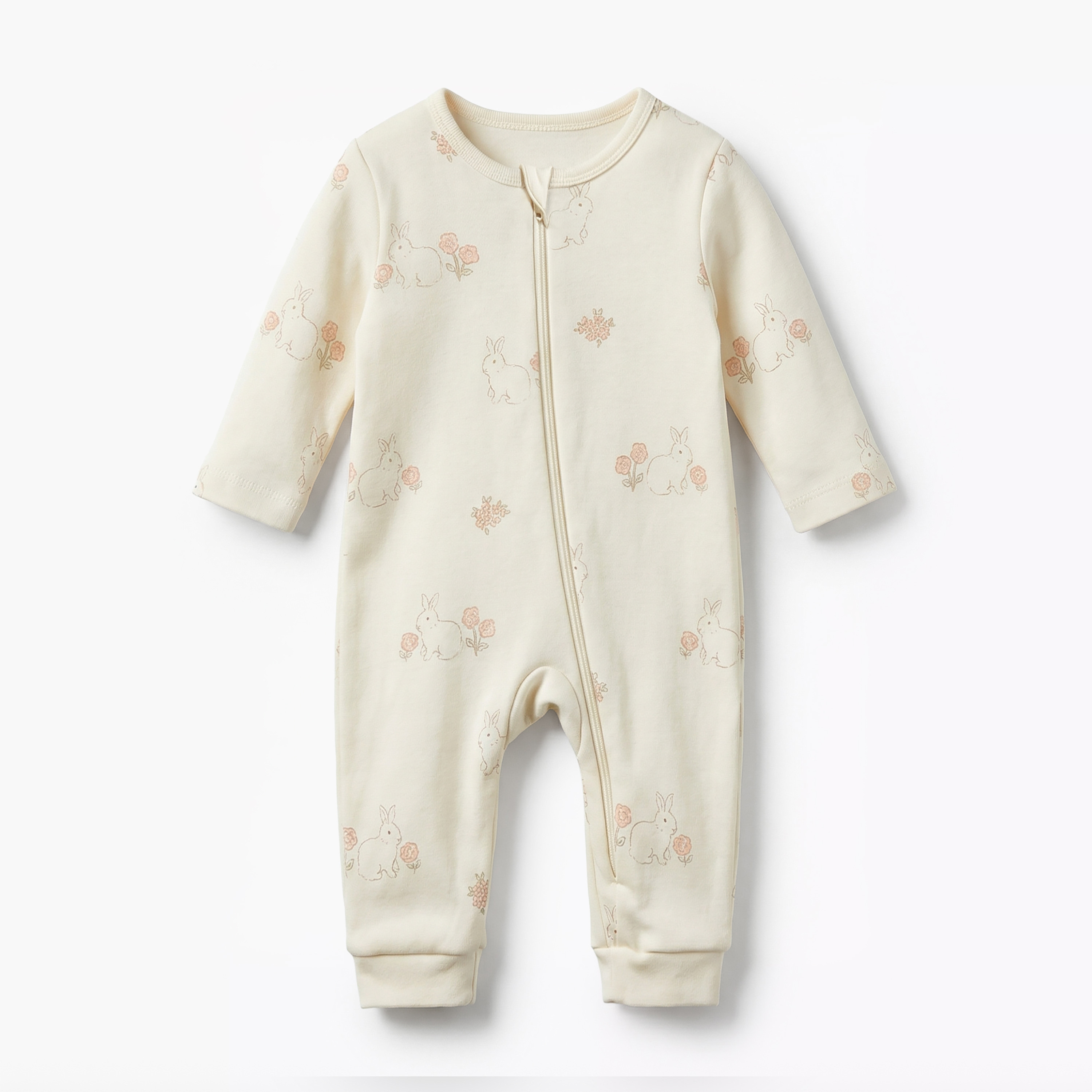 Pack of 3 Juniors Cotton Round Neck Long Sleeves Sleepsuit with Print-baby-girls-clothing-nightwear-sleepsuits-image-4