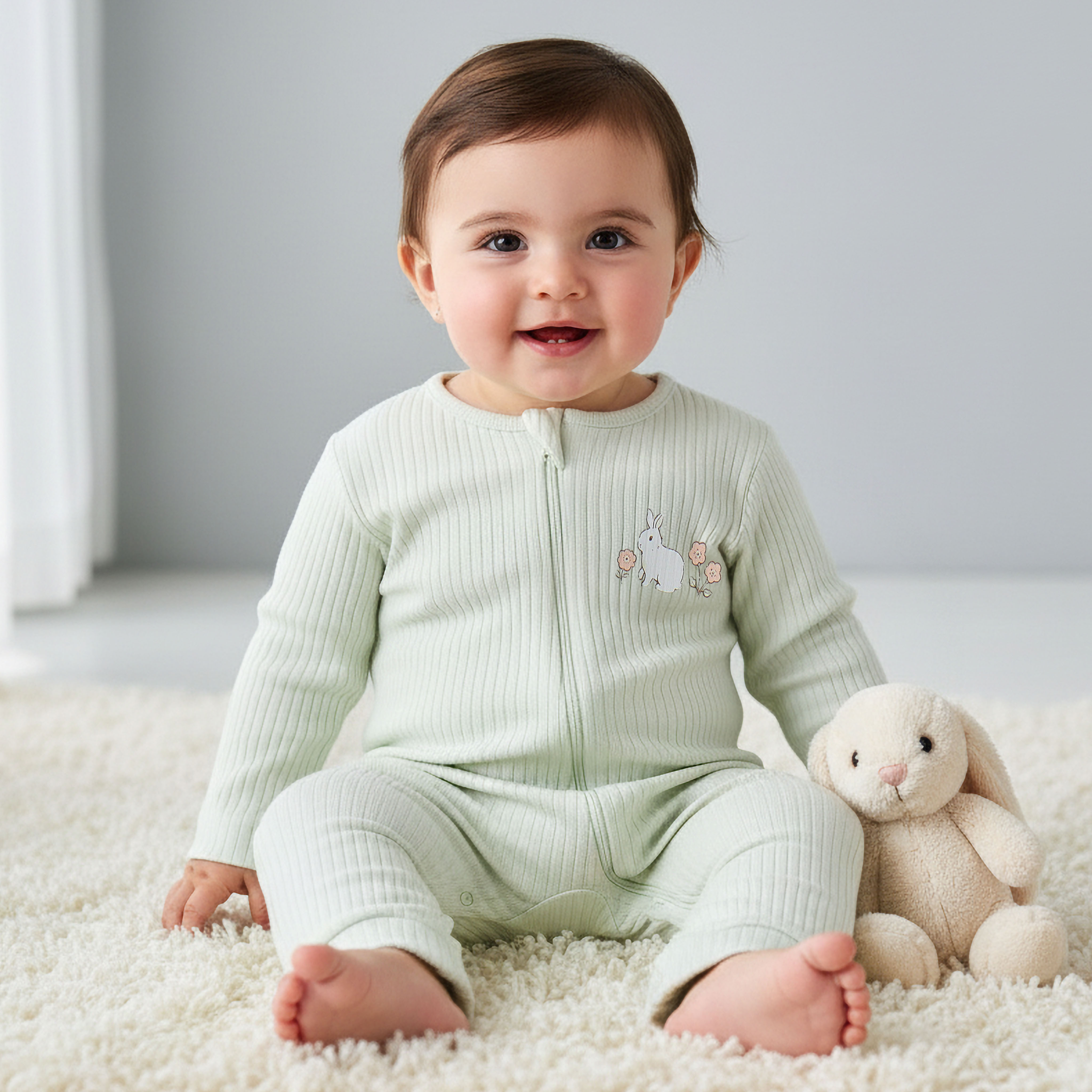 Pack of 3 Juniors Cotton Round Neck Long Sleeves Sleepsuit with Print-baby-girls-clothing-nightwear-sleepsuits-image-2