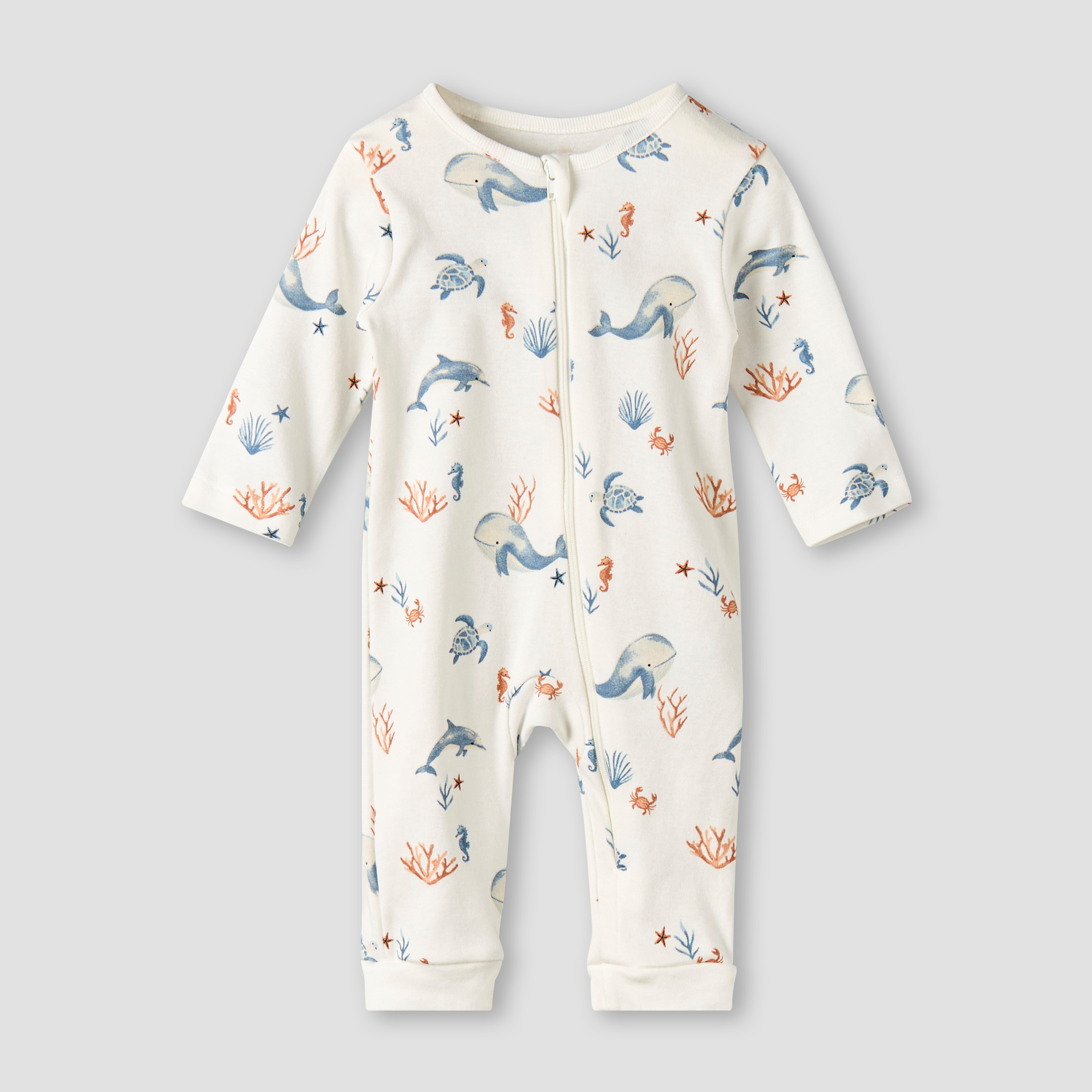 طقم بدلة نوم قطن بأكمام طويلة وطبعات متنوعة من جونيورز - عبوة من 3 قطع-baby-boys-clothing-nightwear-sleepsuits-image-4