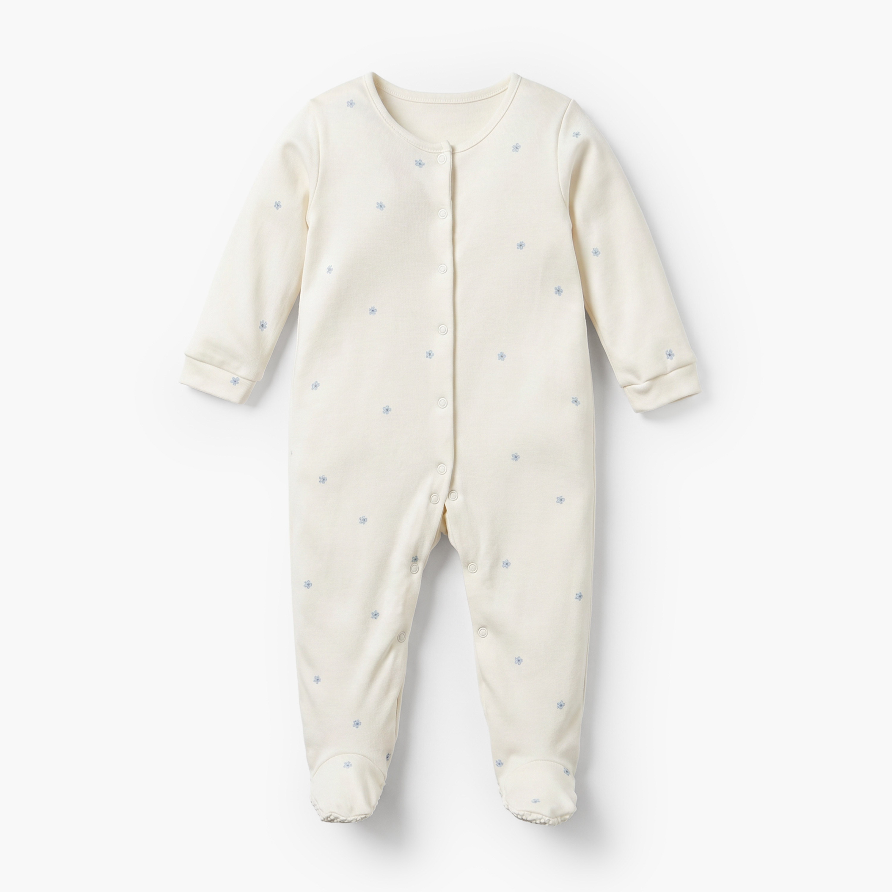 Pack of 3 Juniors Cotton Crew Neck Long Sleeves Sleepsuit with Assorted Print-baby-girls-clothing-nightwear-sleepsuits-image-3
