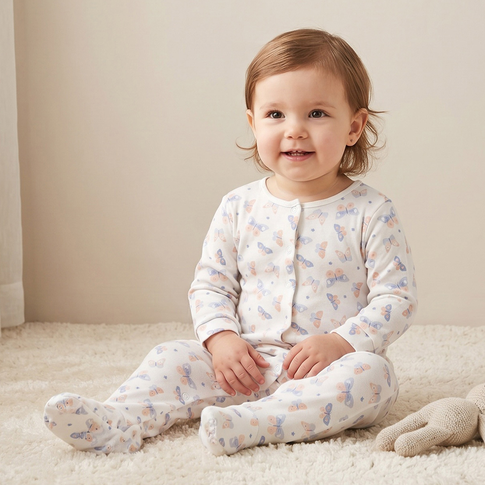 Pack of 3 Juniors Cotton Crew Neck Long Sleeves Sleepsuit with Assorted Print-baby-girls-clothing-nightwear-sleepsuits-image-2