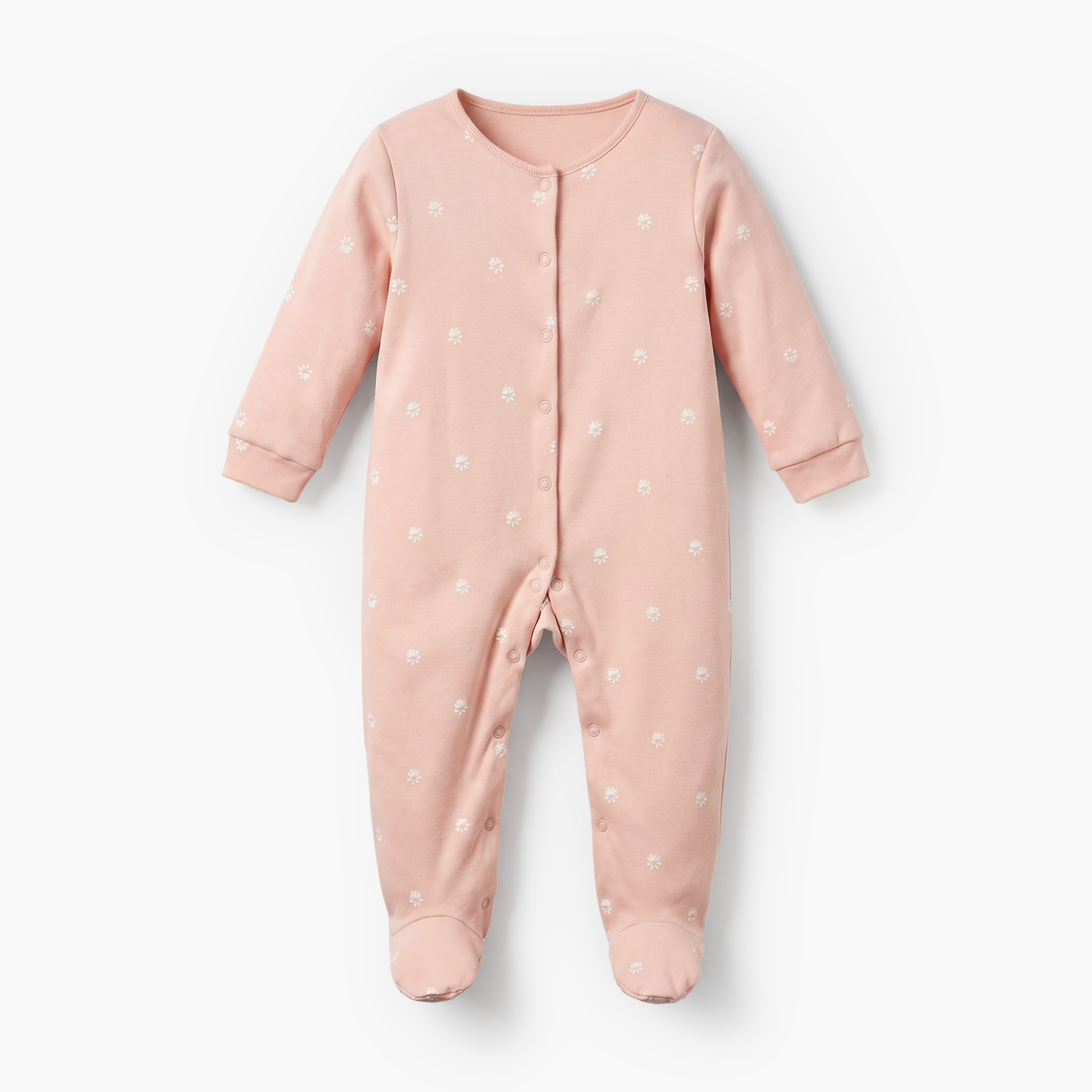 Pack of 3 Juniors Cotton Crew Neck Long Sleeves Sleepsuit with Floral Print-baby-girls-clothing-nightwear-sleepsuits-image-5