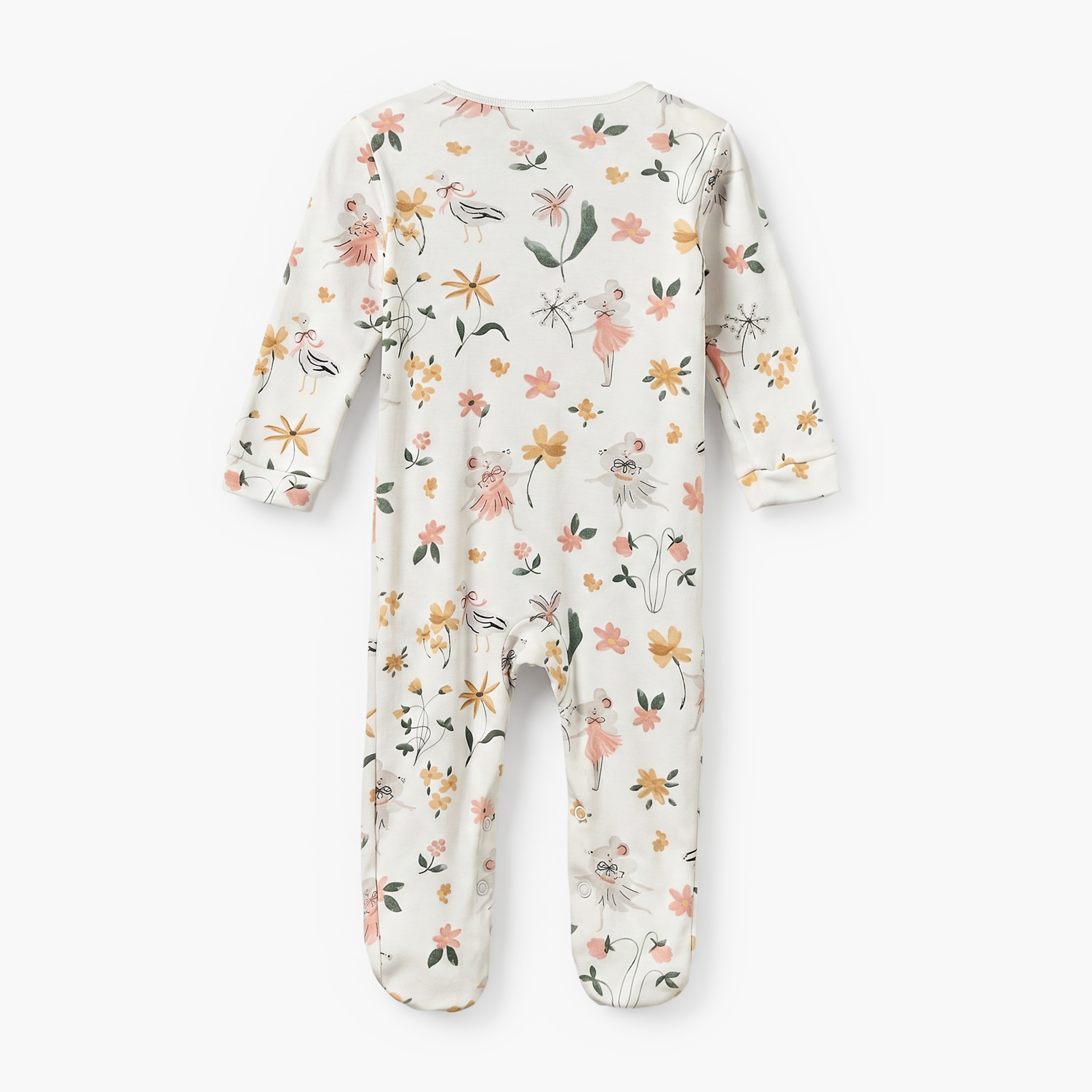 Pack of 3 Juniors Cotton Crew Neck Long Sleeves Sleepsuit with Floral Print-baby-girls-clothing-nightwear-sleepsuits-image-7