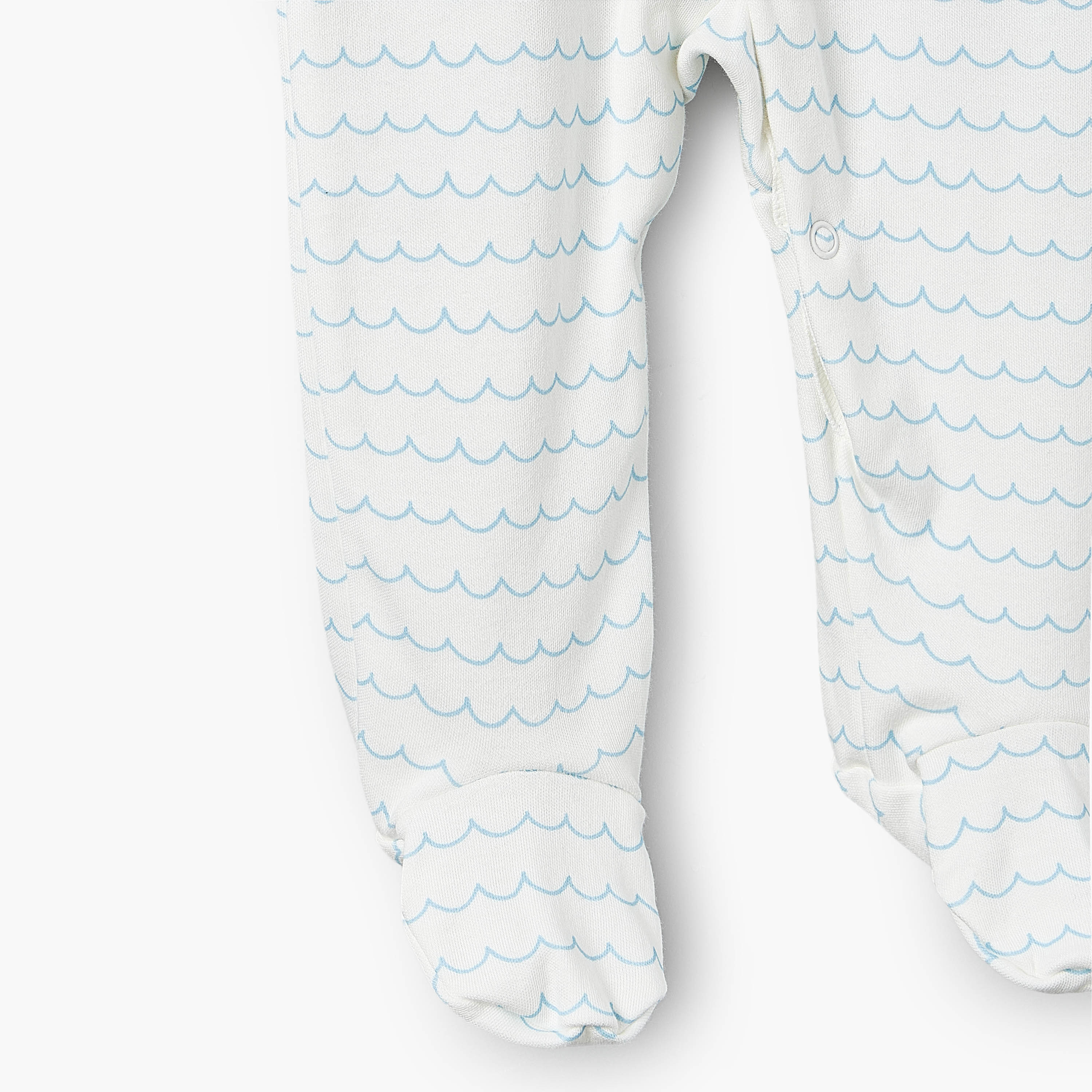 بدلات نوم قطن بطبعات بحرية وياقة ضيقة وأكمام طويلة من جونيورز - عبوة 3 قطع-baby-boys-clothing-nightwear-sleepsuits-image-8
