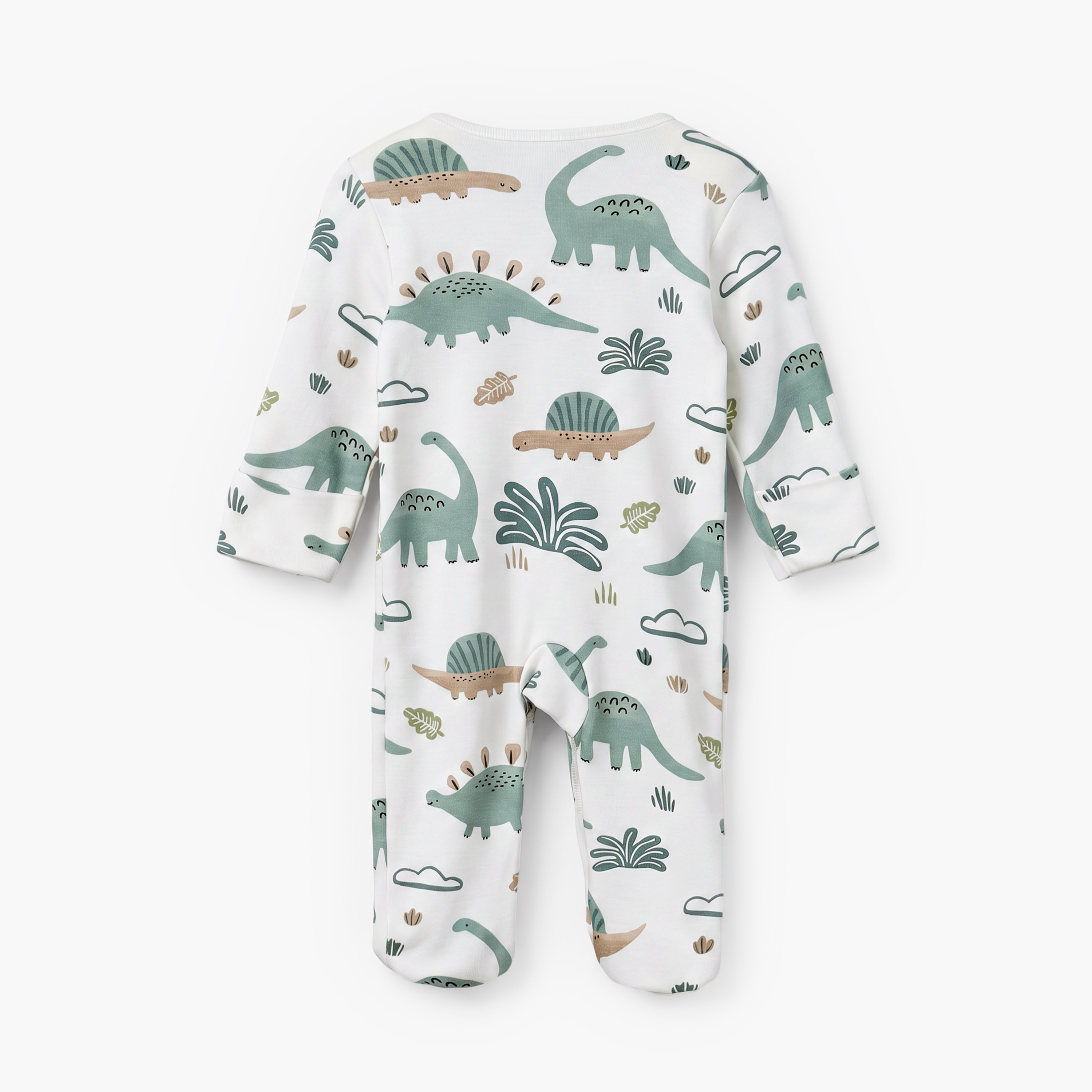 بدلات نوم قطن بطبعات ديناصور وياقة ضيقة وأكمام طويلة من جونيورز - عبوة 3 قطع-baby-boys-clothing-nightwear-sleepsuits-image-6