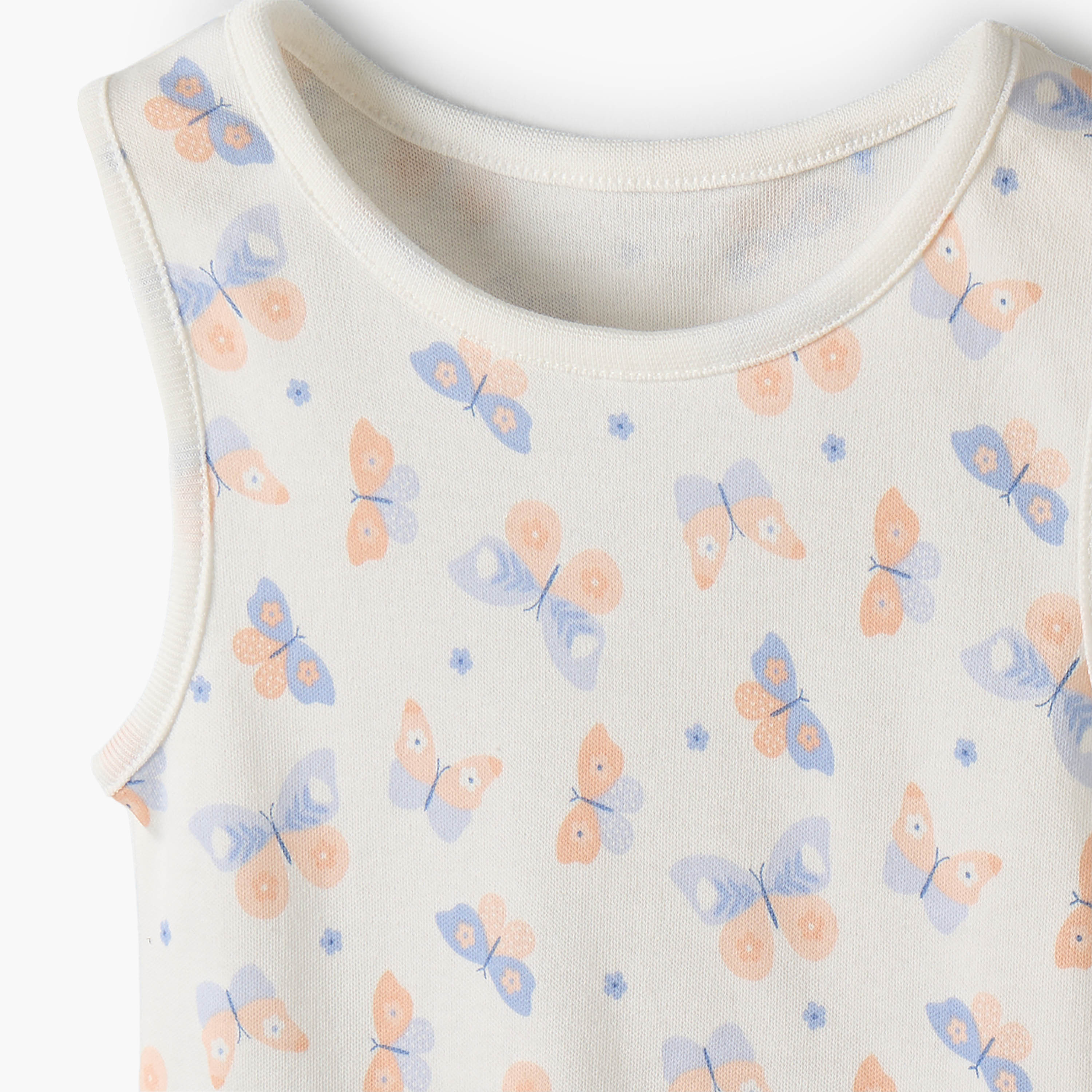 Pack of 5 Juniors Cotton Round Neck Sleeveless Bodysuit with Print-baby-girls-clothing-bodysuits-image-9