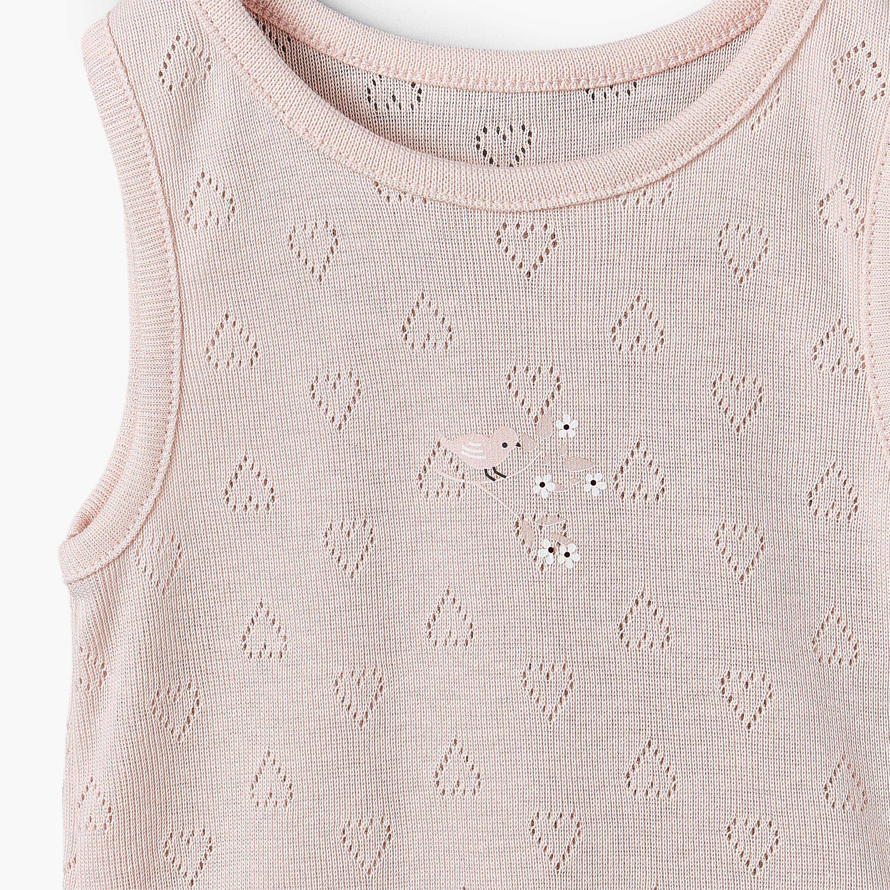 Pack of 7 Juniors Cotton Crew Neck Sleeveless Bodysuit with Assorted Design-baby-girls-clothing-bodysuits-image-7