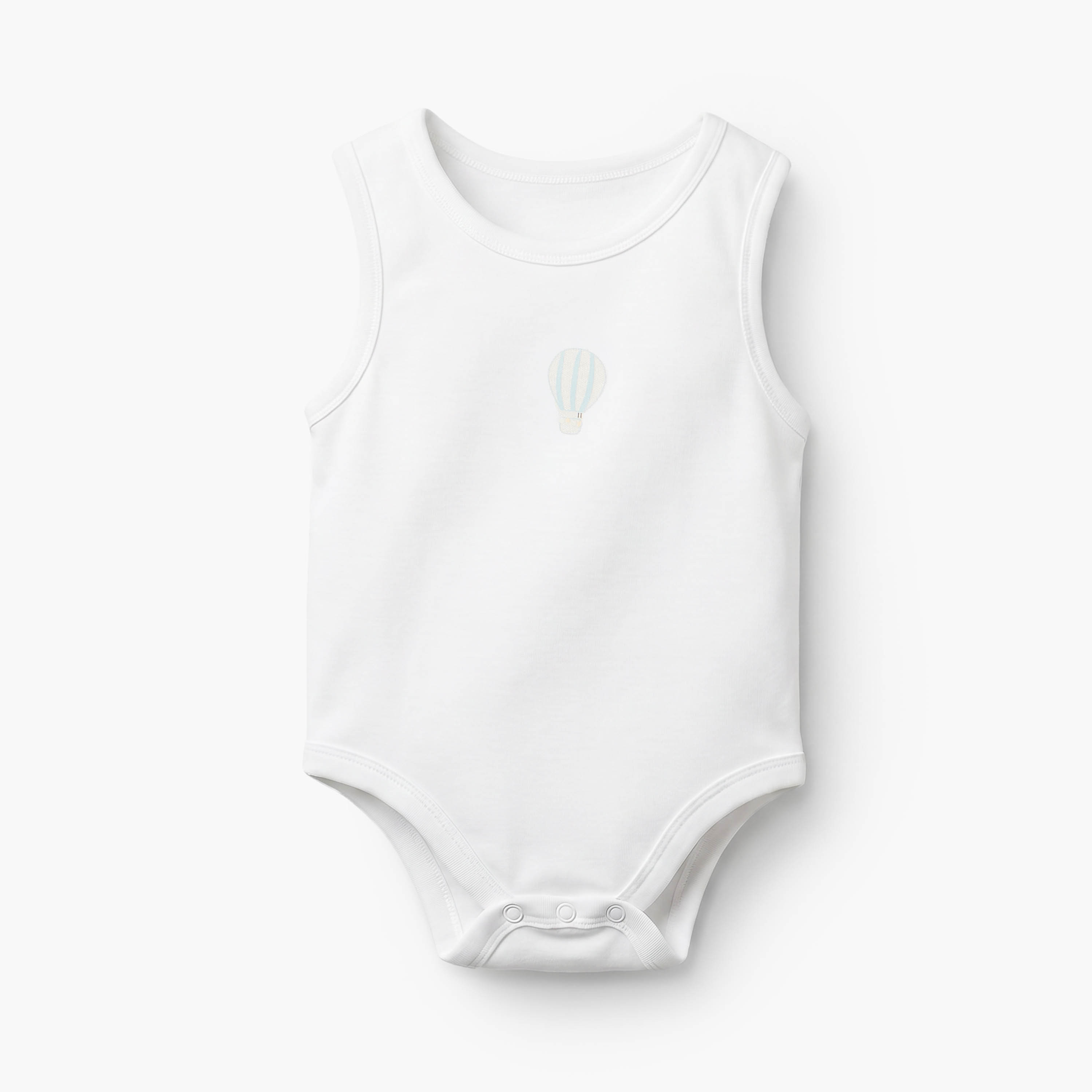 Pack of 7 Juniors Crew Neck Sleeveless Bodysuit with Hot Air Balloon Print-baby-boys-clothing-bodysuits-image-3