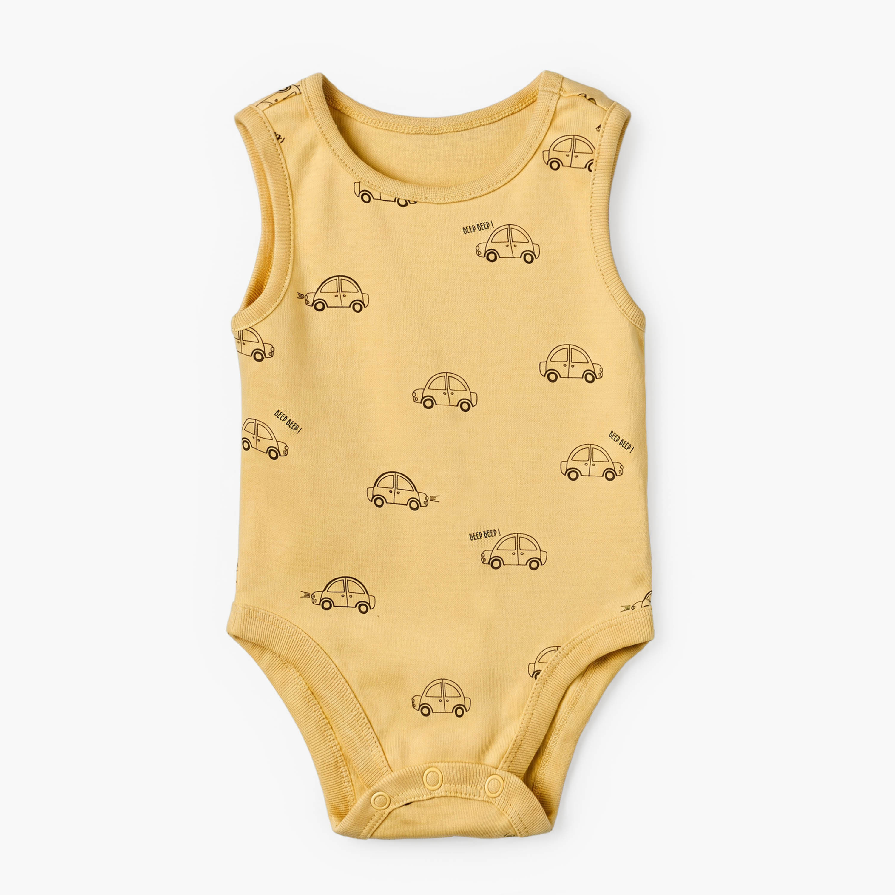 Pack of 7 Juniors Crew Neck Sleeveless Bodysuit with Vehicle Print-baby-boys-clothing-bodysuits-image-5
