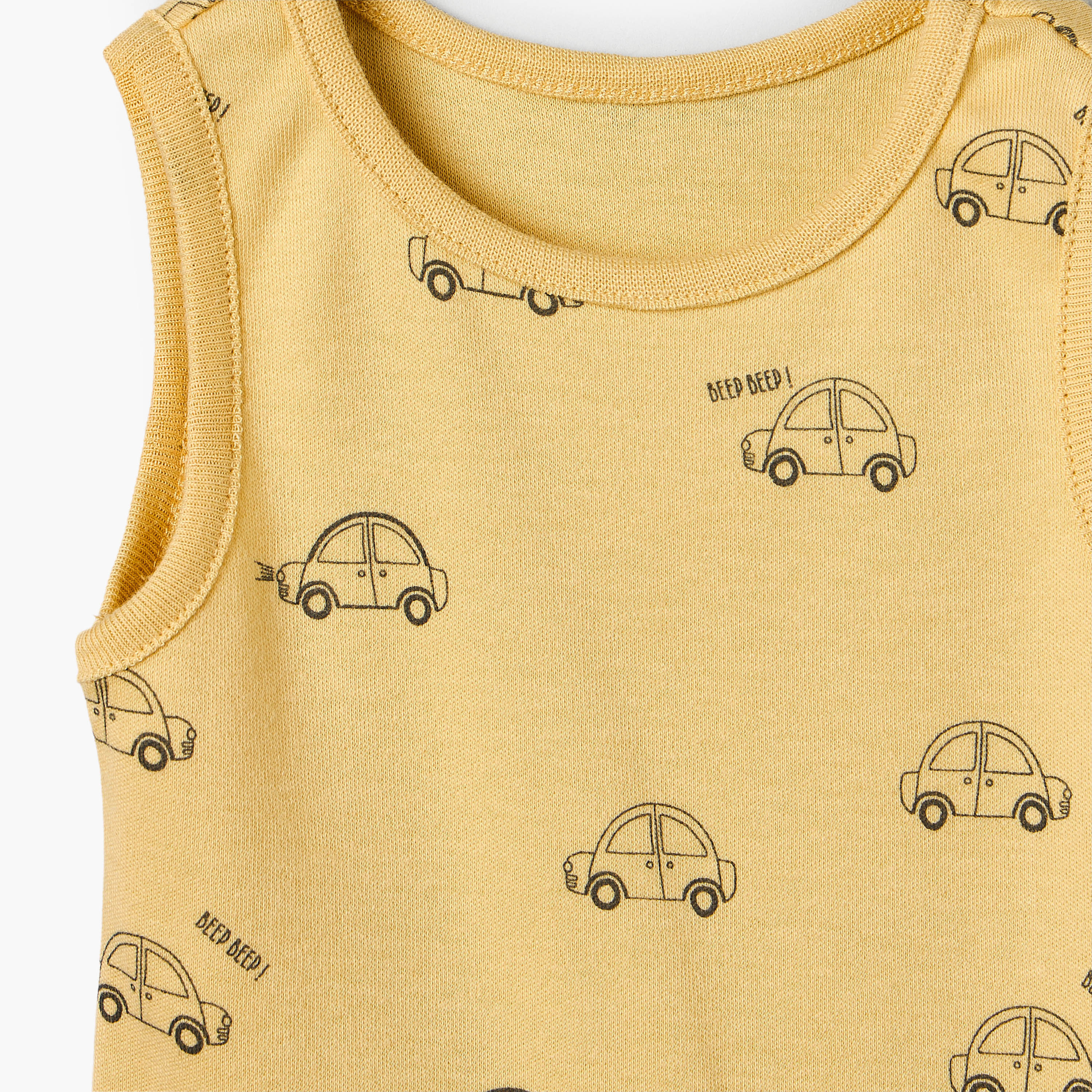 Pack of 7 Juniors Crew Neck Sleeveless Bodysuit with Vehicle Print-baby-boys-clothing-bodysuits-image-7