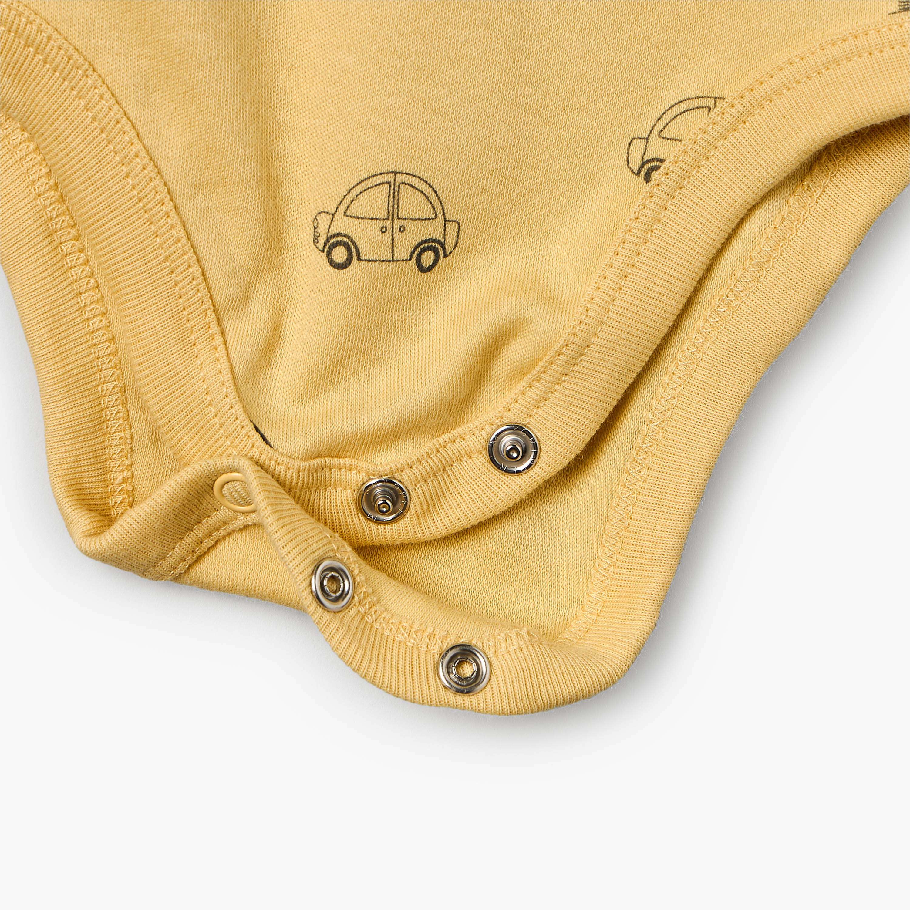Pack of 7 Juniors Crew Neck Sleeveless Bodysuit with Vehicle Print-baby-boys-clothing-bodysuits-image-8