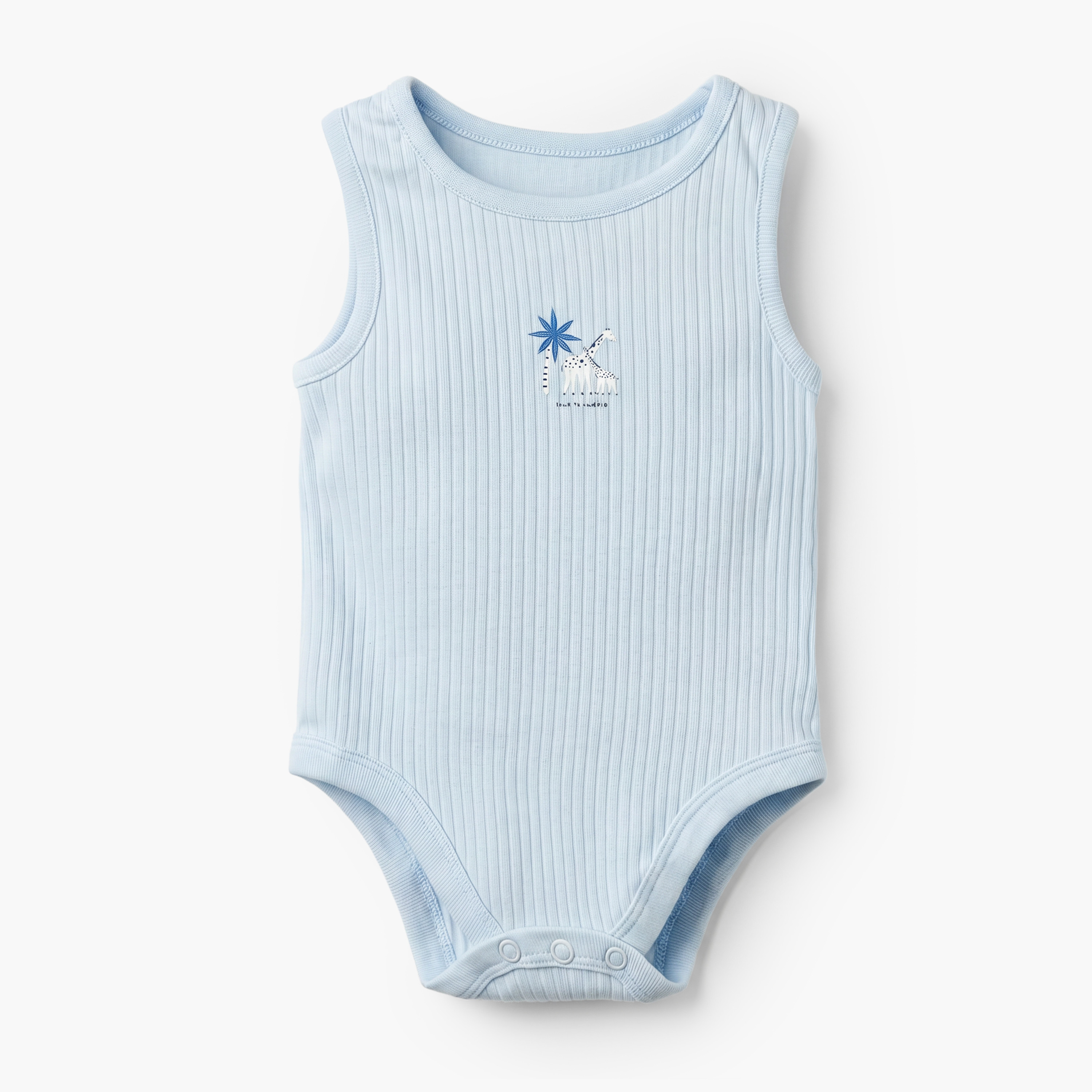 Pack of 7 Juniors Crew Neck Sleeveless Bodysuit with Safari Print-baby-boys-clothing-bodysuits-image-2
