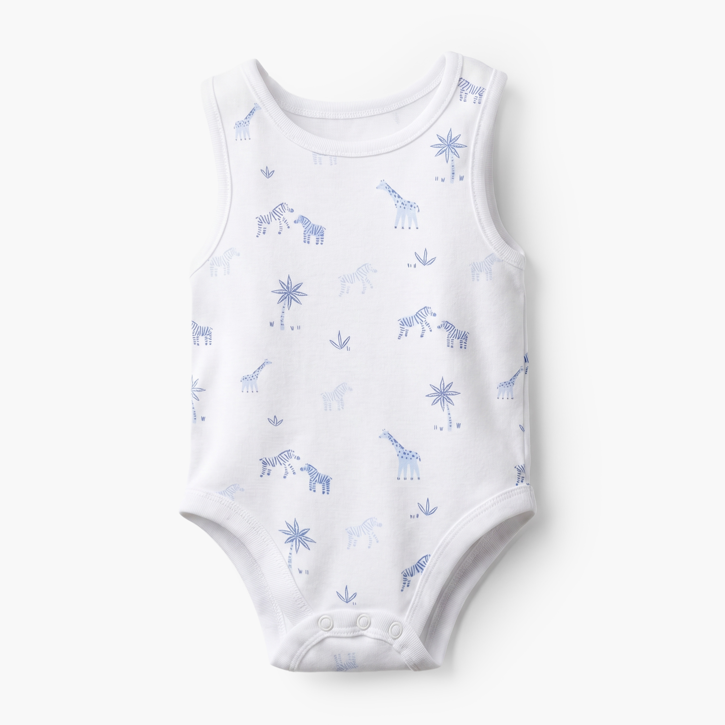 Pack of 7 Juniors Crew Neck Sleeveless Bodysuit with Safari Print-baby-boys-clothing-bodysuits-image-5