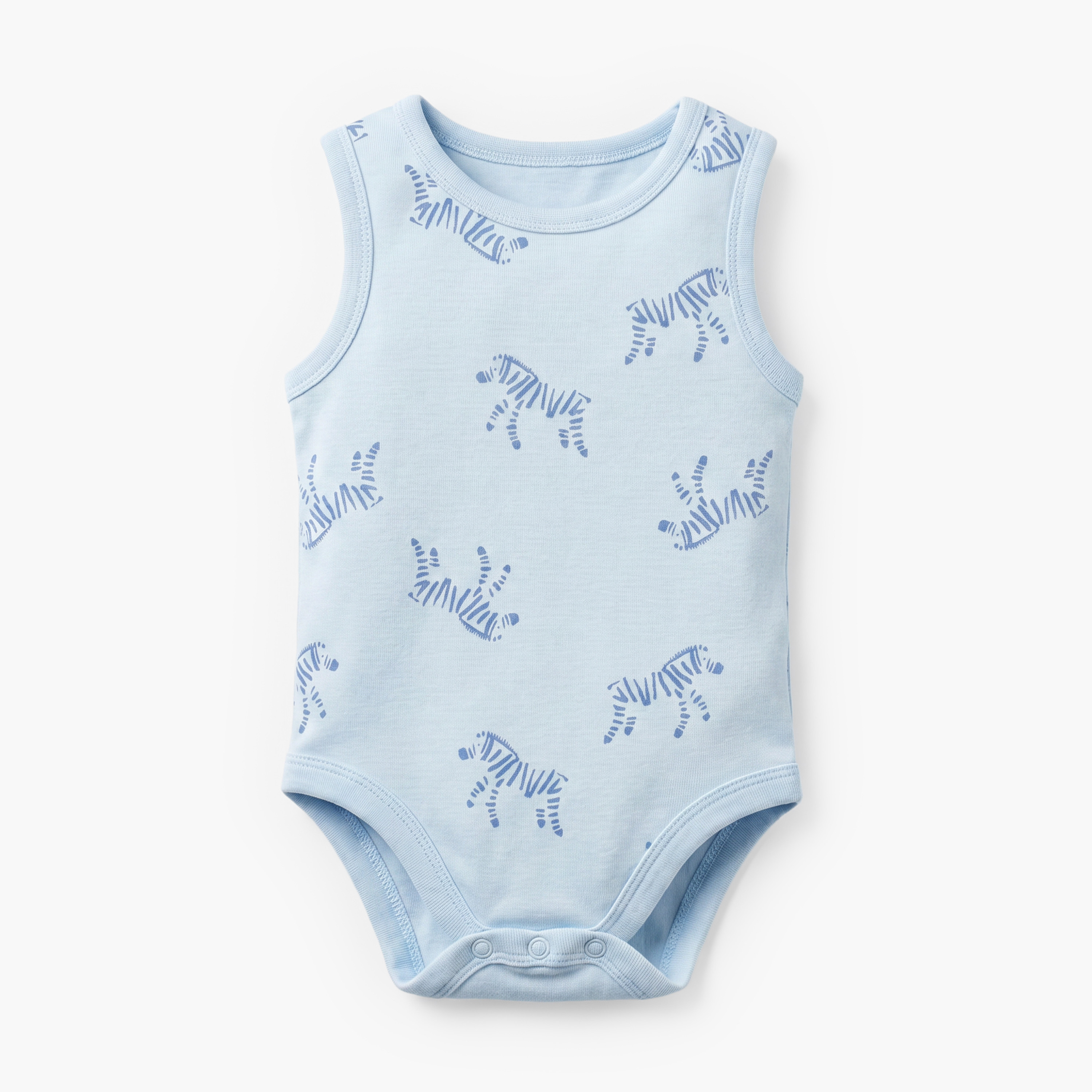 Pack of 7 Juniors Crew Neck Sleeveless Bodysuit with Safari Print-baby-boys-clothing-bodysuits-image-6