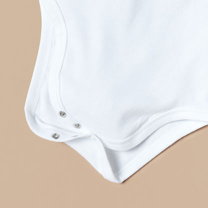 Juniors Lace Detail Bodysuit with Snap Button Closure