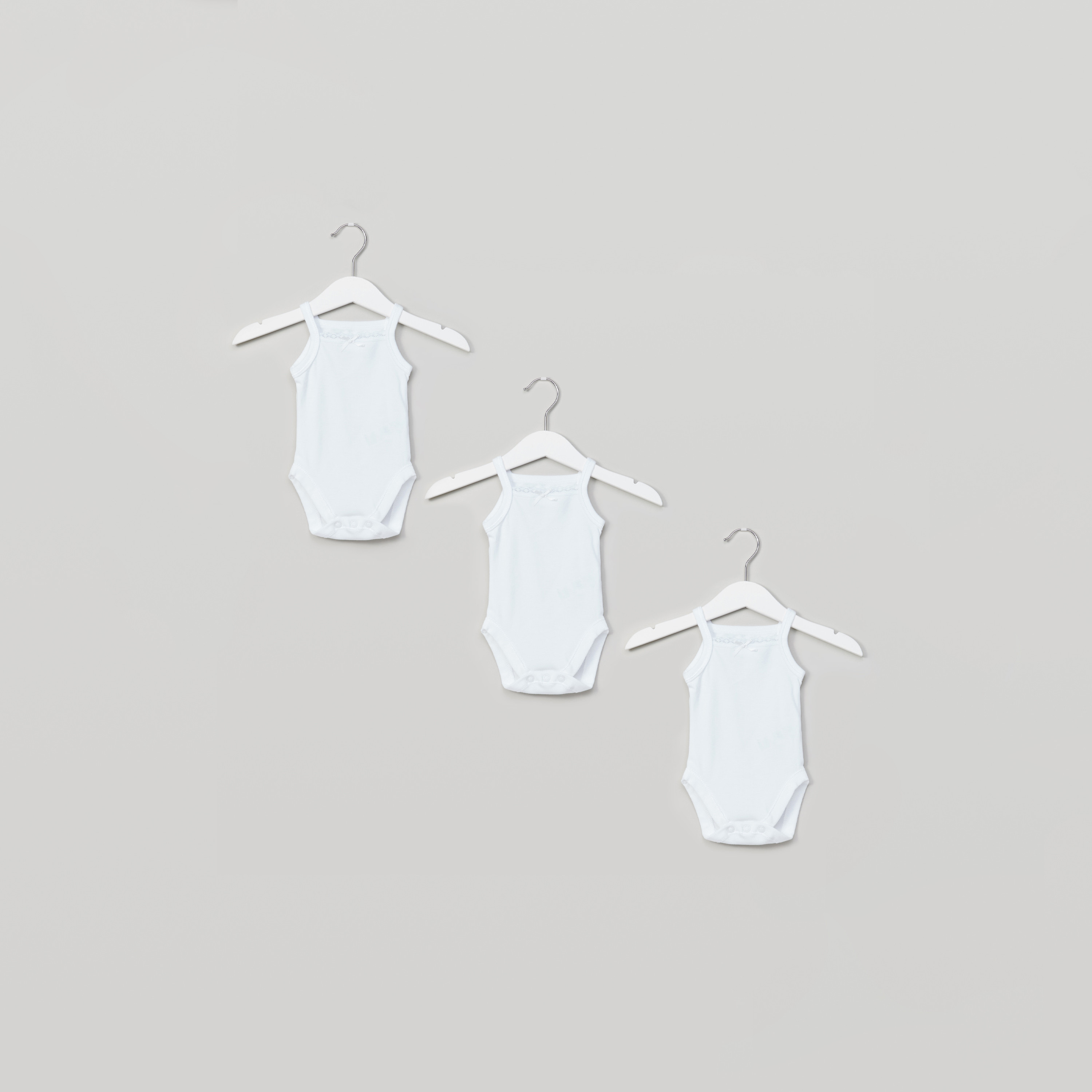 Juniors Plain Sleeveless Bodysuit with Press Button Closure - Set of 3-baby-girls-clothing-bodysuits-image-1