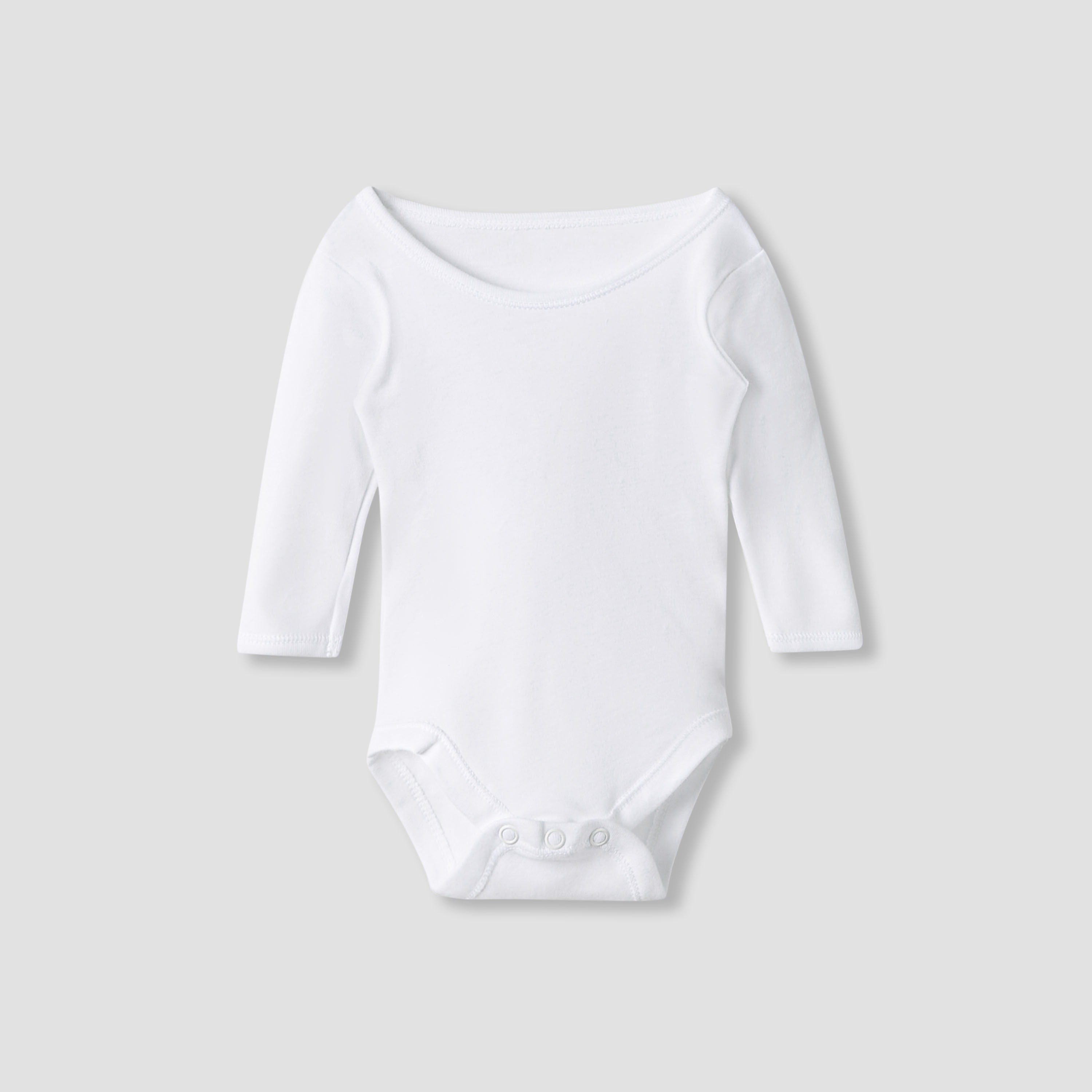 Juniors Plain Bodysuit with Round Neck and Long Sleeves - Set of 3-baby-boys-clothing-bodysuits-image-2