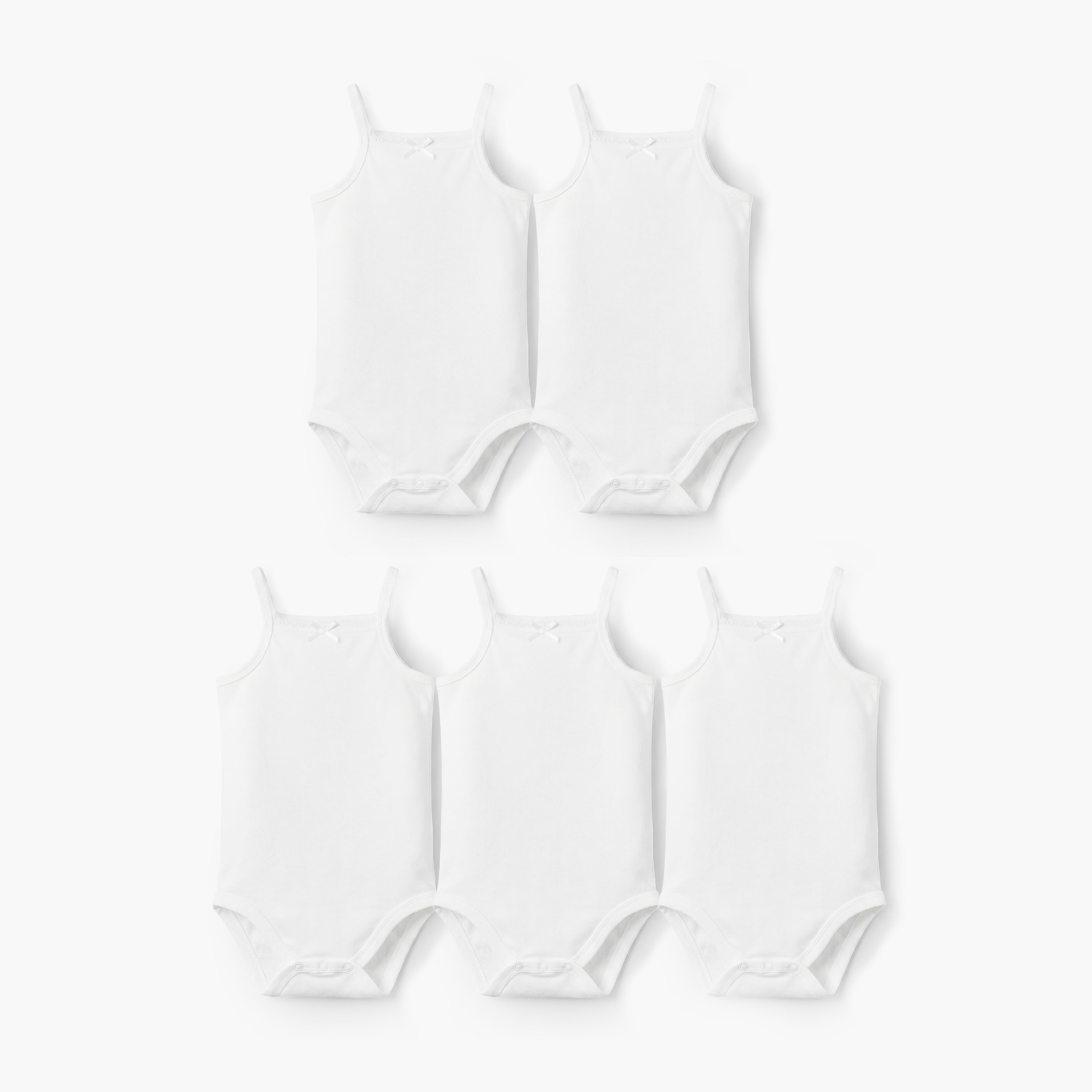 بودي سوت سادة دون أكمام من جونيورز - طقم من 5 قطع-baby-girls-clothing-bodysuits-image-1