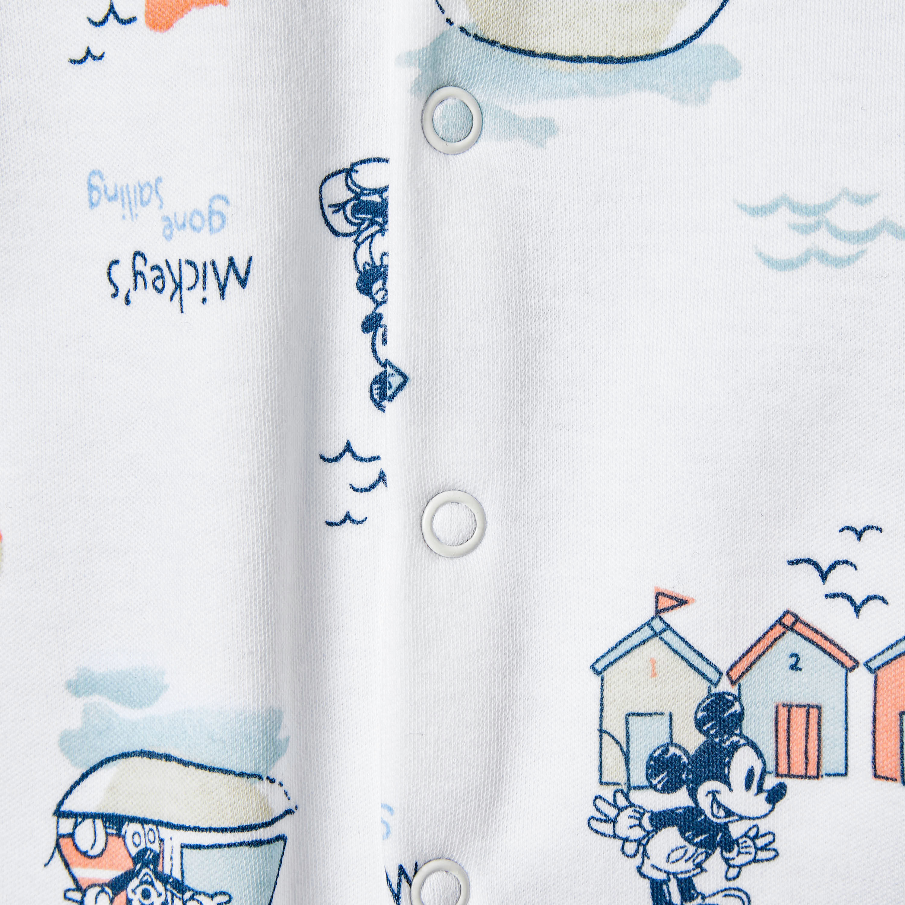 Disney Cotton Sailor Neck Long Sleeves Sleepsuit with Mickey Mouse Print-baby-boys-clothing-nightwear-sleepsuits-image-5