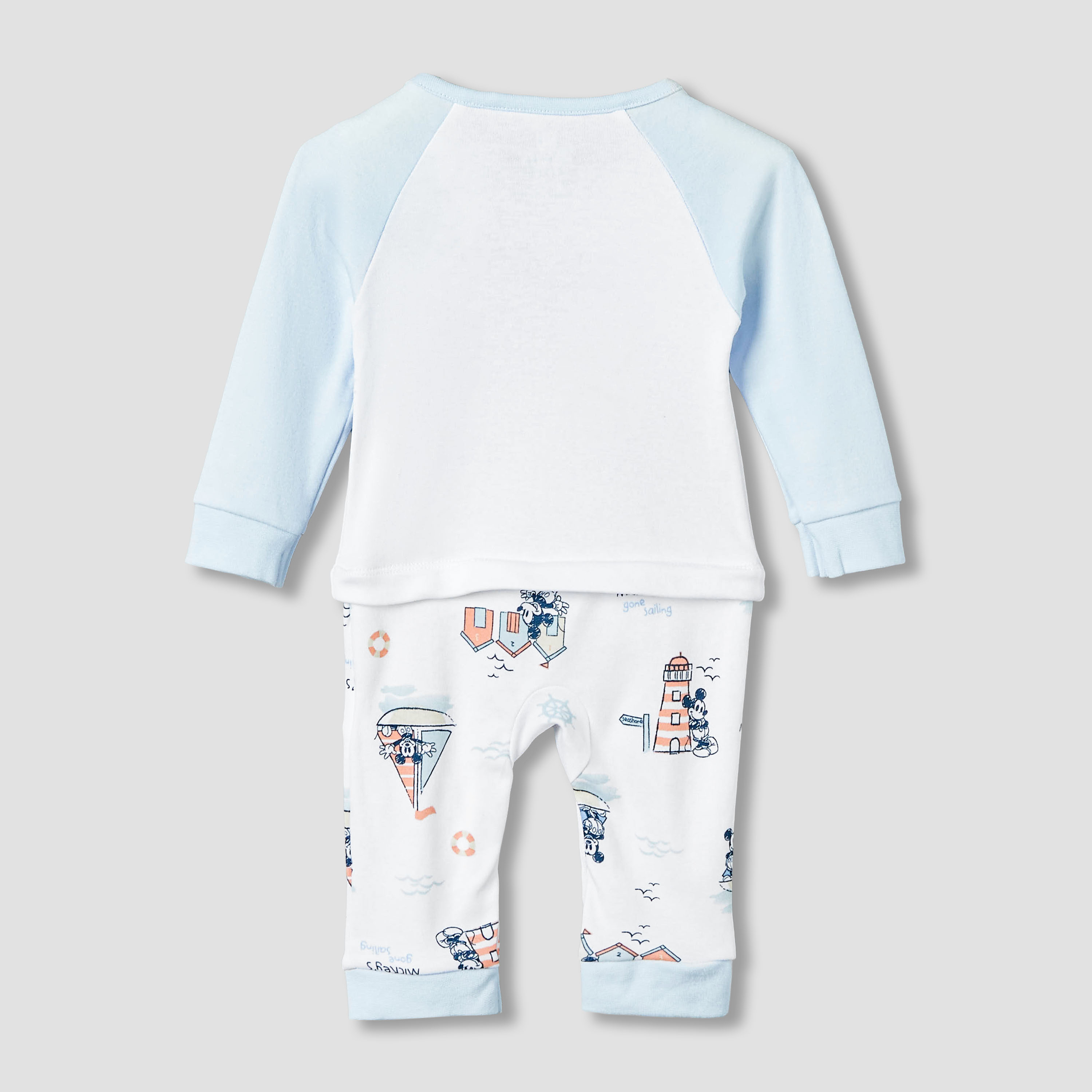 Disney Cotton Long Sleeves Sleepsuit with Mickey Mouse Print-baby-boys-clothing-nightwear-sleepsuits-image-2