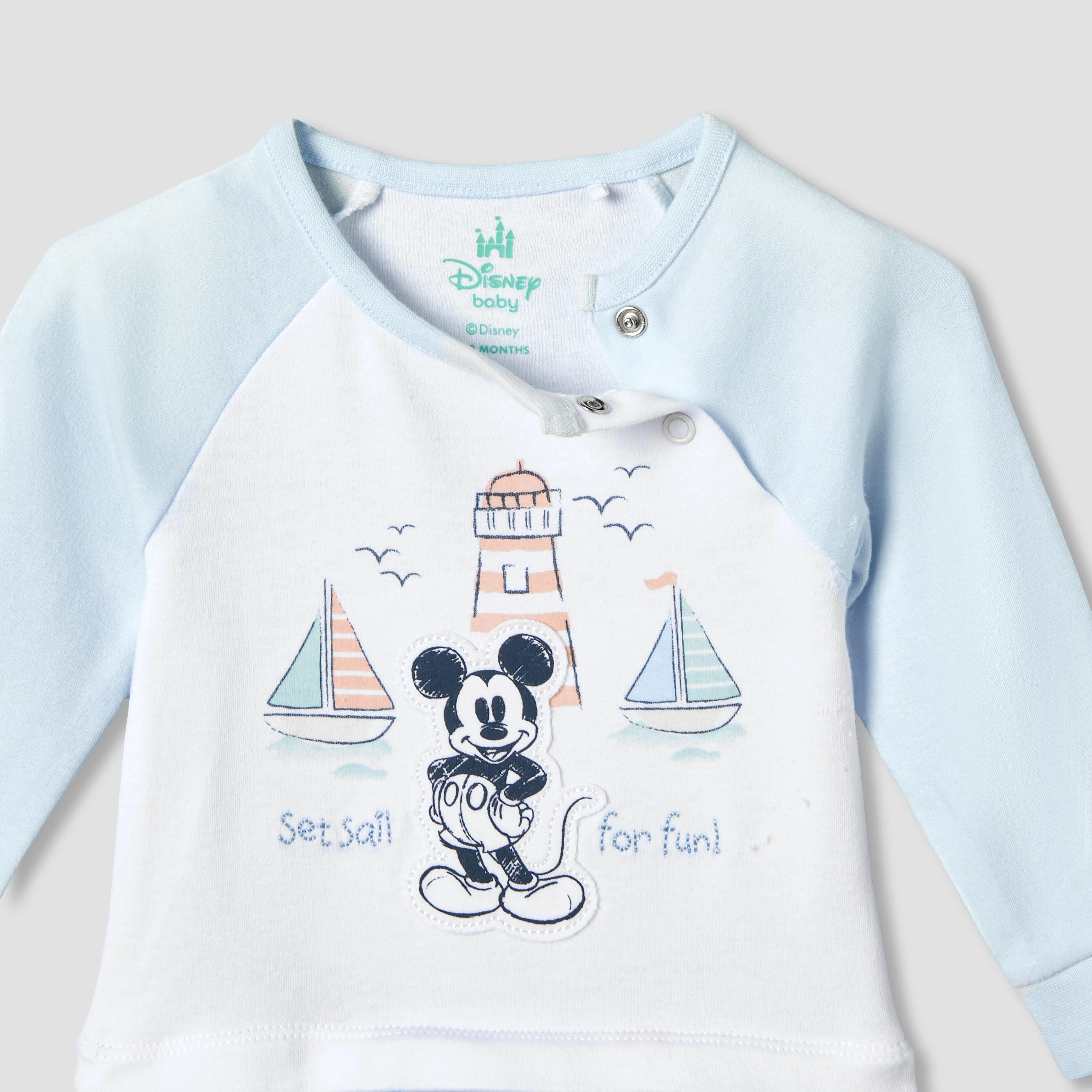 Disney Cotton Long Sleeves Sleepsuit with Mickey Mouse Print-baby-boys-clothing-nightwear-sleepsuits-image-3