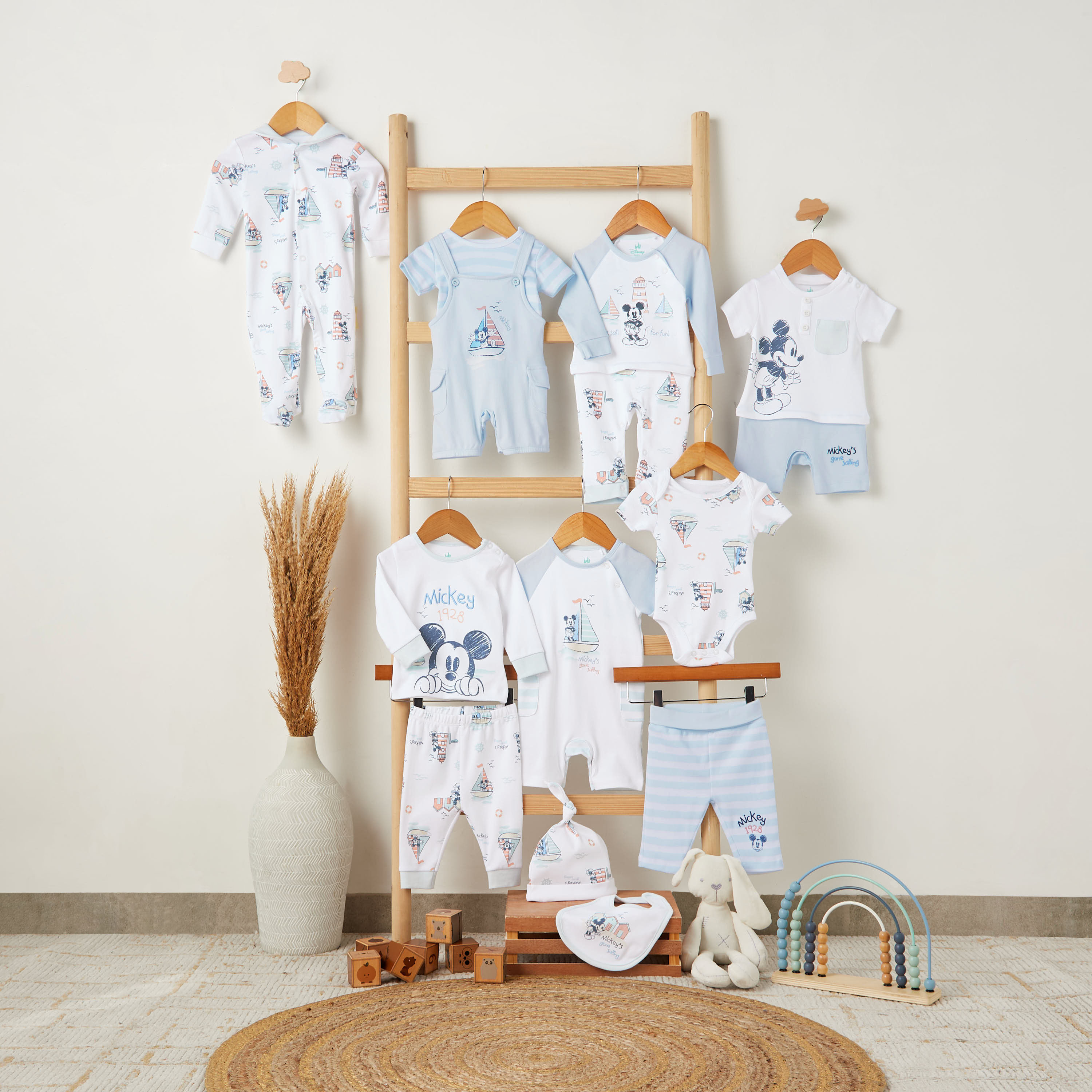 Disney Round Neck Short Sleeve T-shirt and Dungaree Set with Button Closure-baby-boys-clothing-setsandcoords-image-7