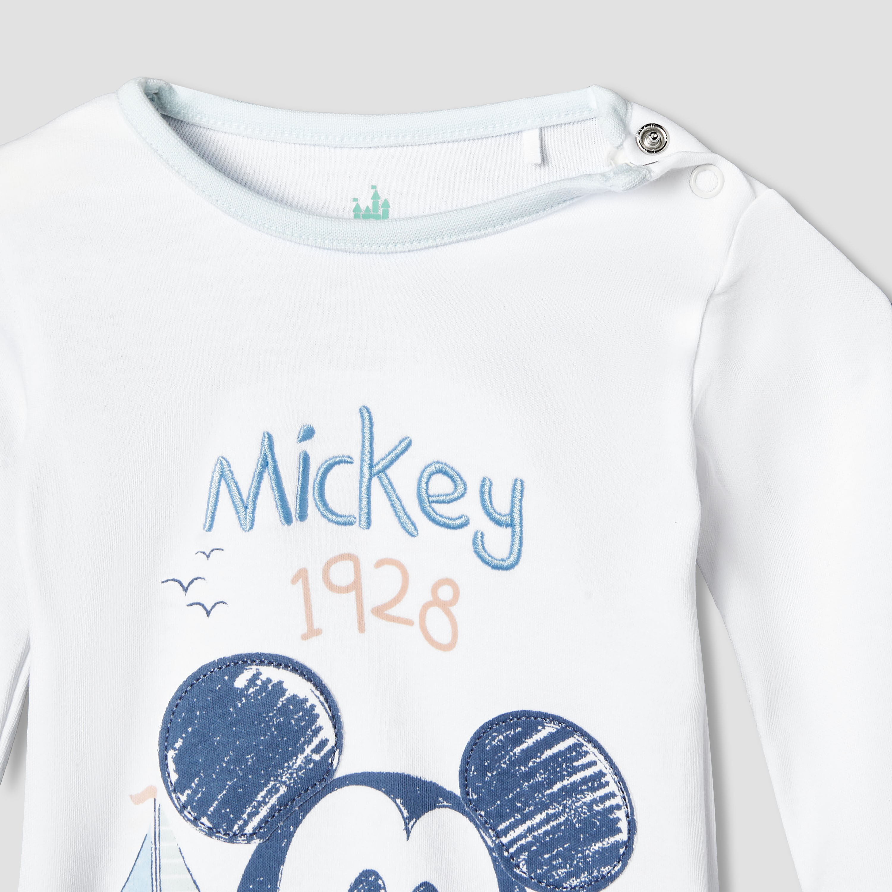 Disney Cotton Round Neck Long Sleeves Pyjama Set with Mickey Mouse Print-baby-boys-clothing-nightwear-pyjamasets-image-5