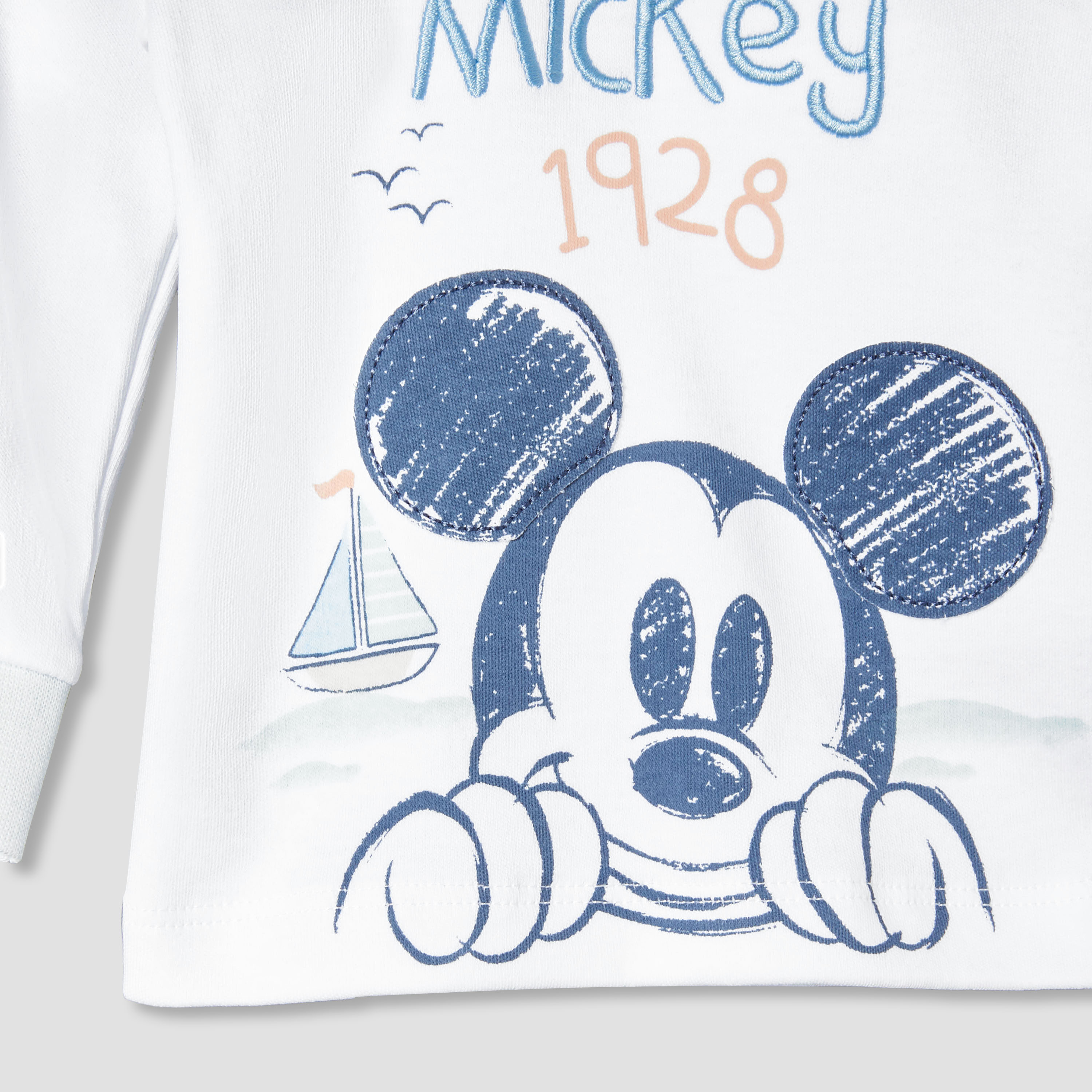 Disney Cotton Round Neck Long Sleeves Pyjama Set with Mickey Mouse Print-baby-boys-clothing-nightwear-pyjamasets-image-6