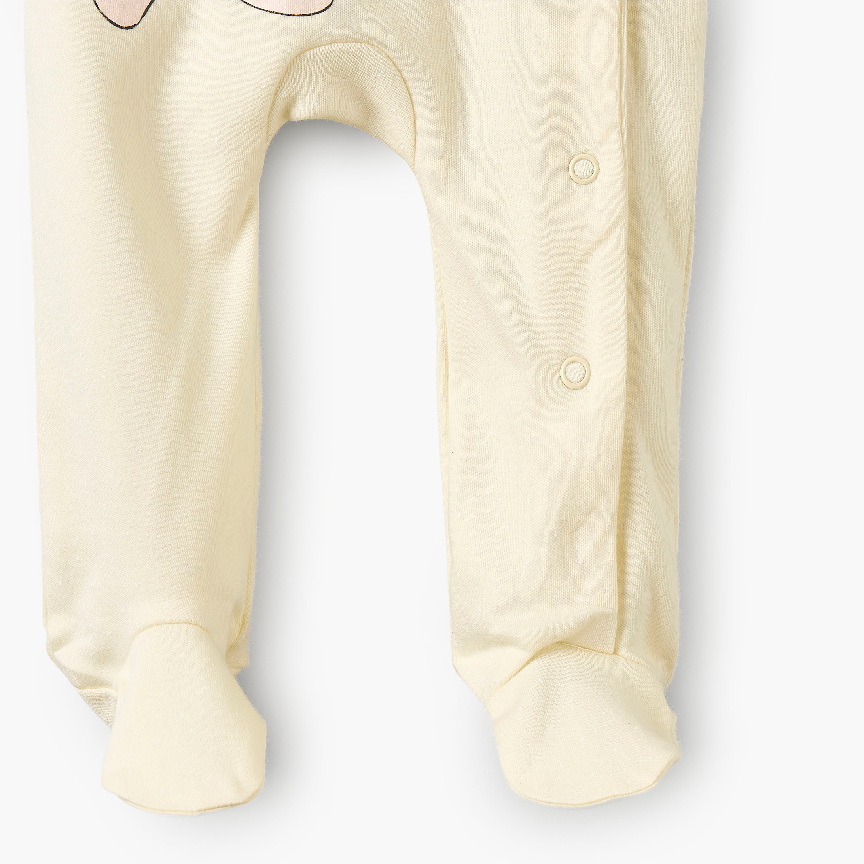 Disney Cotton Crew Neck Long Sleeves Sleepsuit with Minnie Mouse Print-baby-girls-clothing-nightwear-sleepsuits-image-4