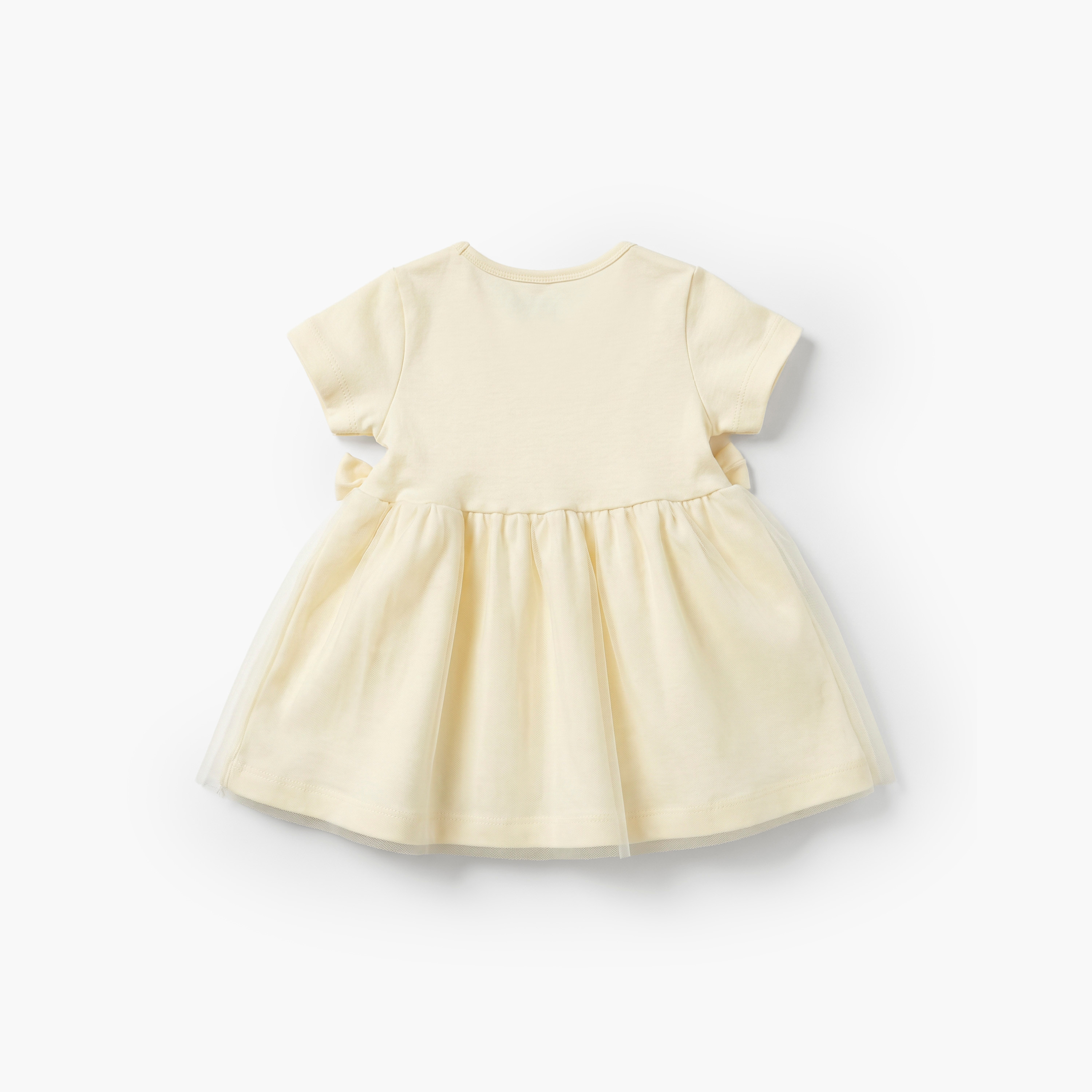 Disney Round Neck Short Sleeves Knee Length Dress with Minnie Mouse Print-baby-girls-clothing-dressesandjumpsuits-image-2