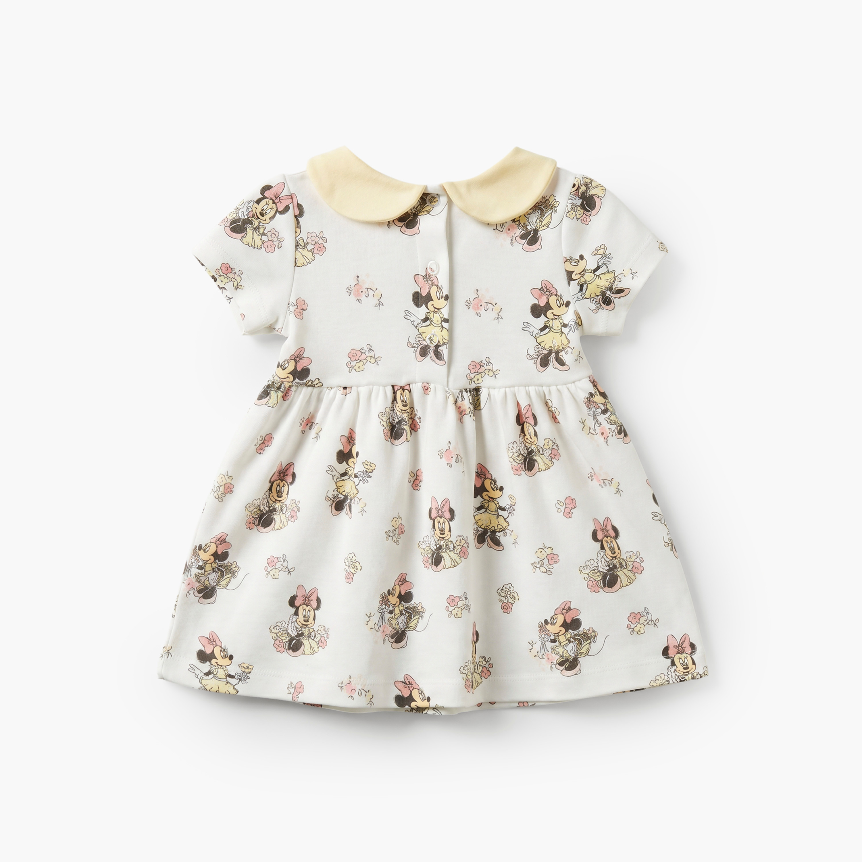 Disney Peter Pan Collar Short Sleeves Knee Length Dress with Minnie Mouse Print-baby-girls-clothing-dressesandjumpsuits-image-2