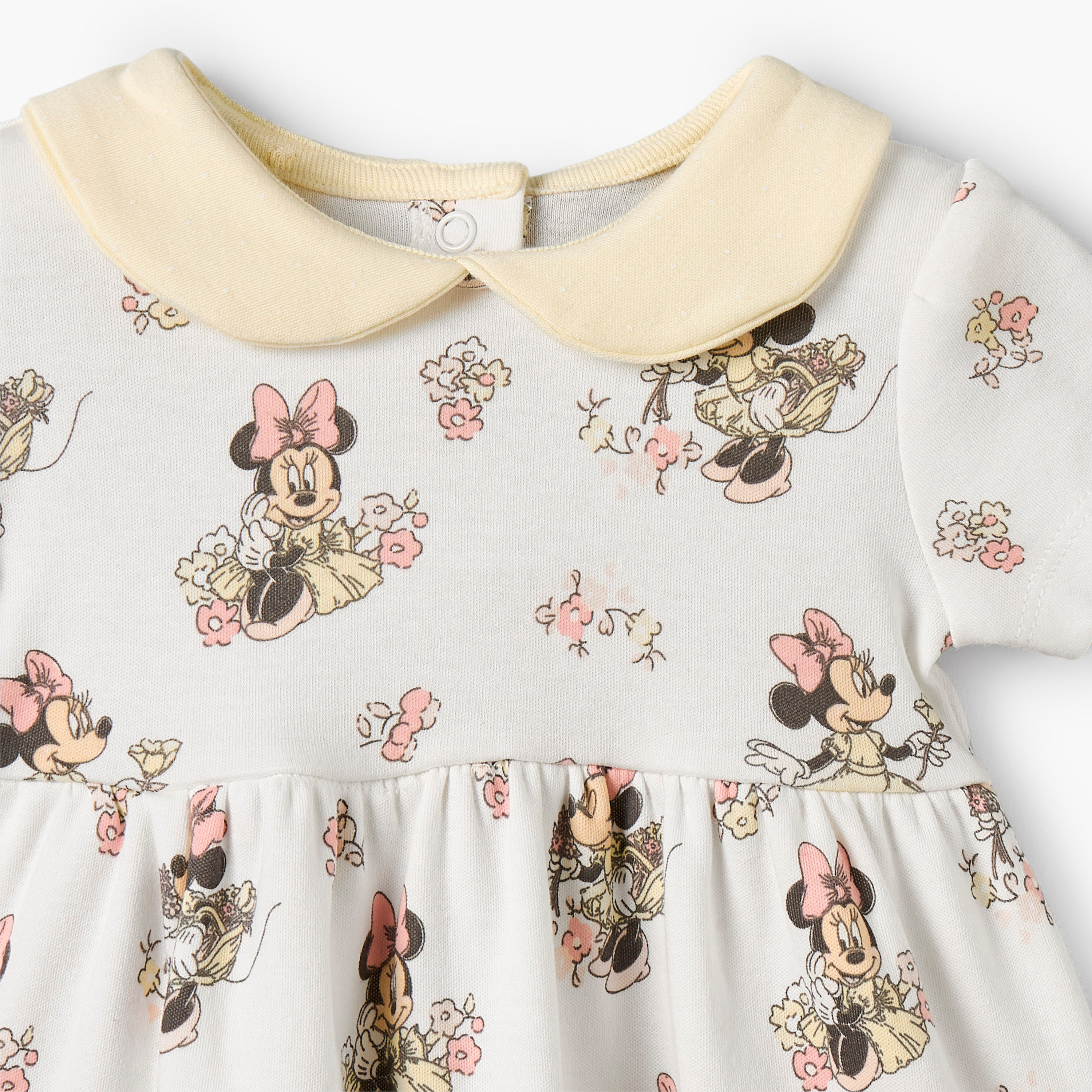 Disney Peter Pan Collar Short Sleeves Knee Length Dress with Minnie Mouse Print-baby-girls-clothing-dressesandjumpsuits-image-3