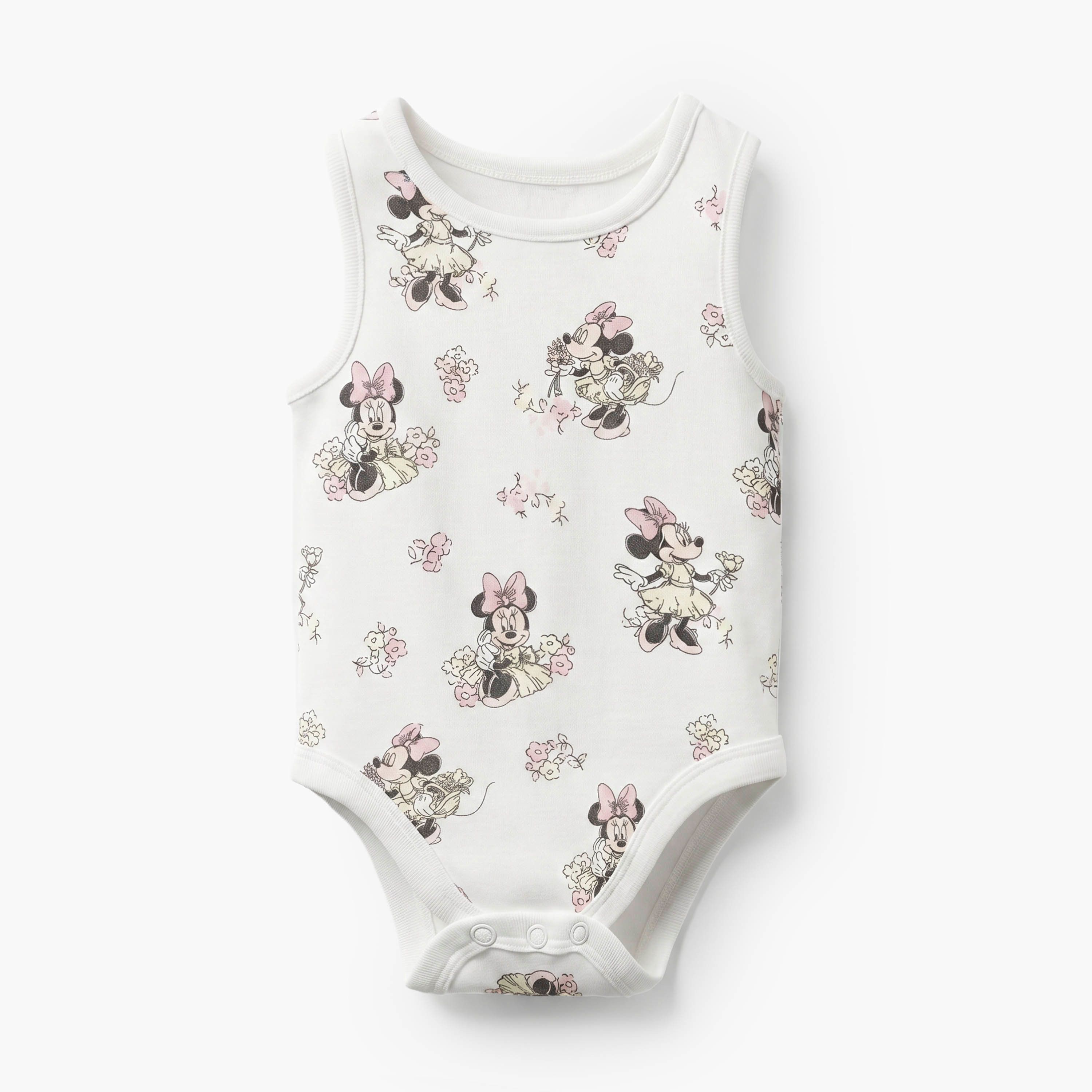Pack of 2 Disney Cotton Crew Neck Sleeveless Bodysuit with Minnie Mouse Print-baby-girls-clothing-bodysuits-image-3
