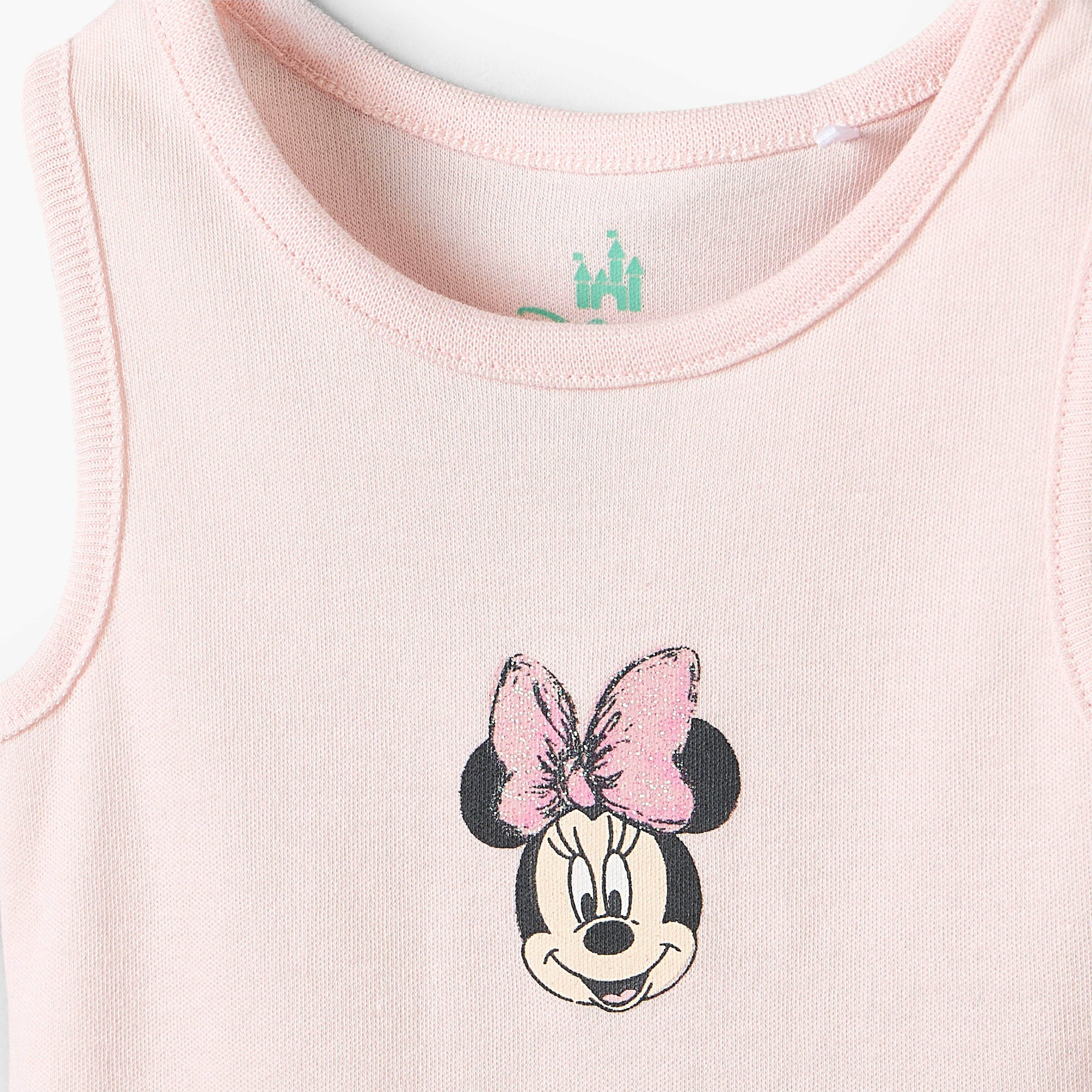 Pack of 2 Disney Cotton Crew Neck Sleeveless Bodysuit with Minnie Mouse Print-baby-girls-clothing-bodysuits-image-6